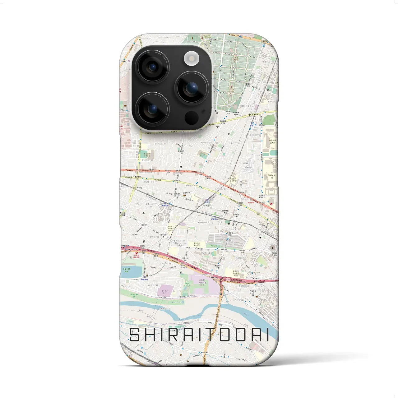 【白糸台(東京都)】地図柄iPhoneケース(バックカバータイプ)