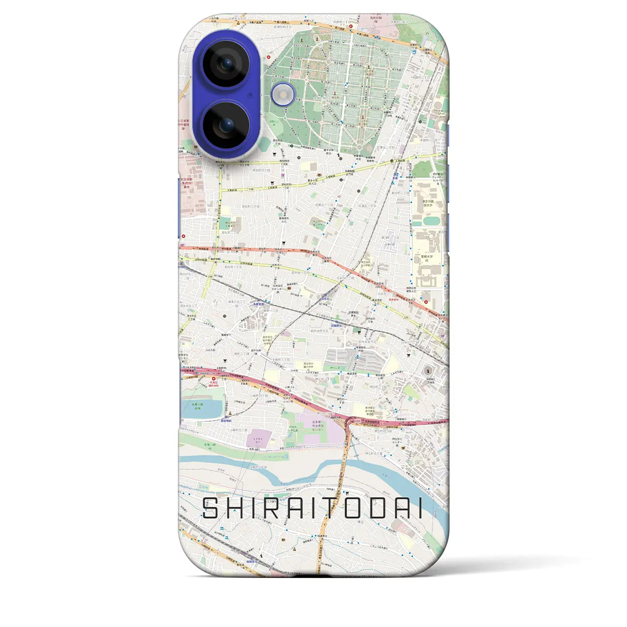 【白糸台(東京都)】地図柄iPhoneケース(バックカバータイプ)