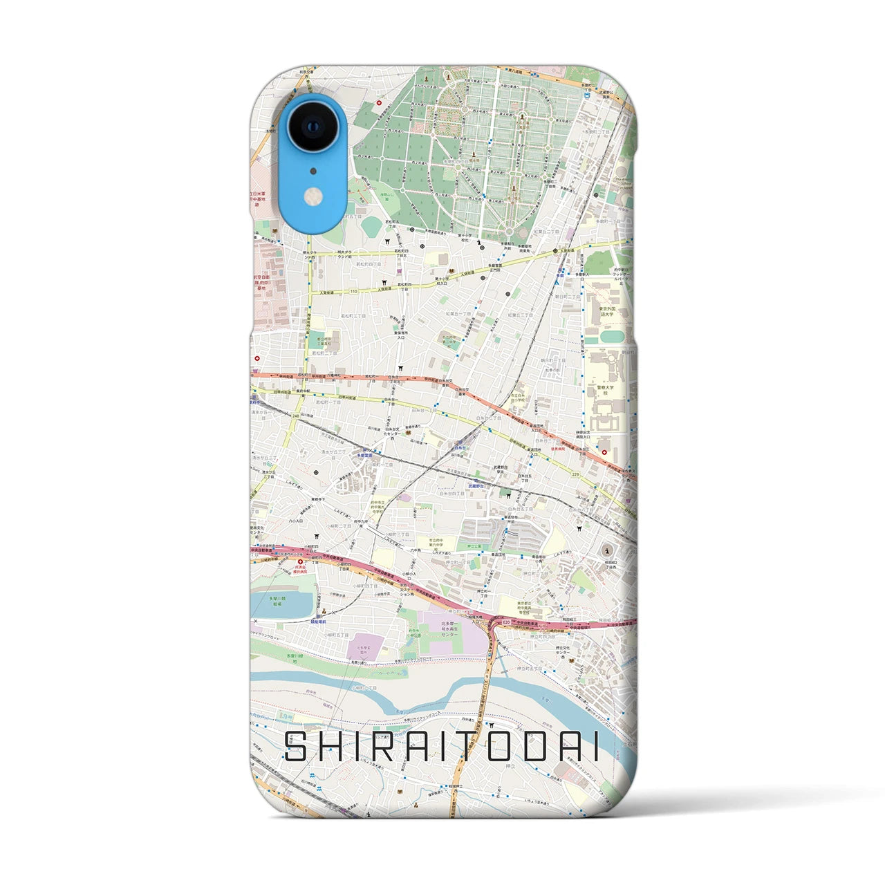 【白糸台(東京都)】地図柄iPhoneケース(バックカバータイプ)