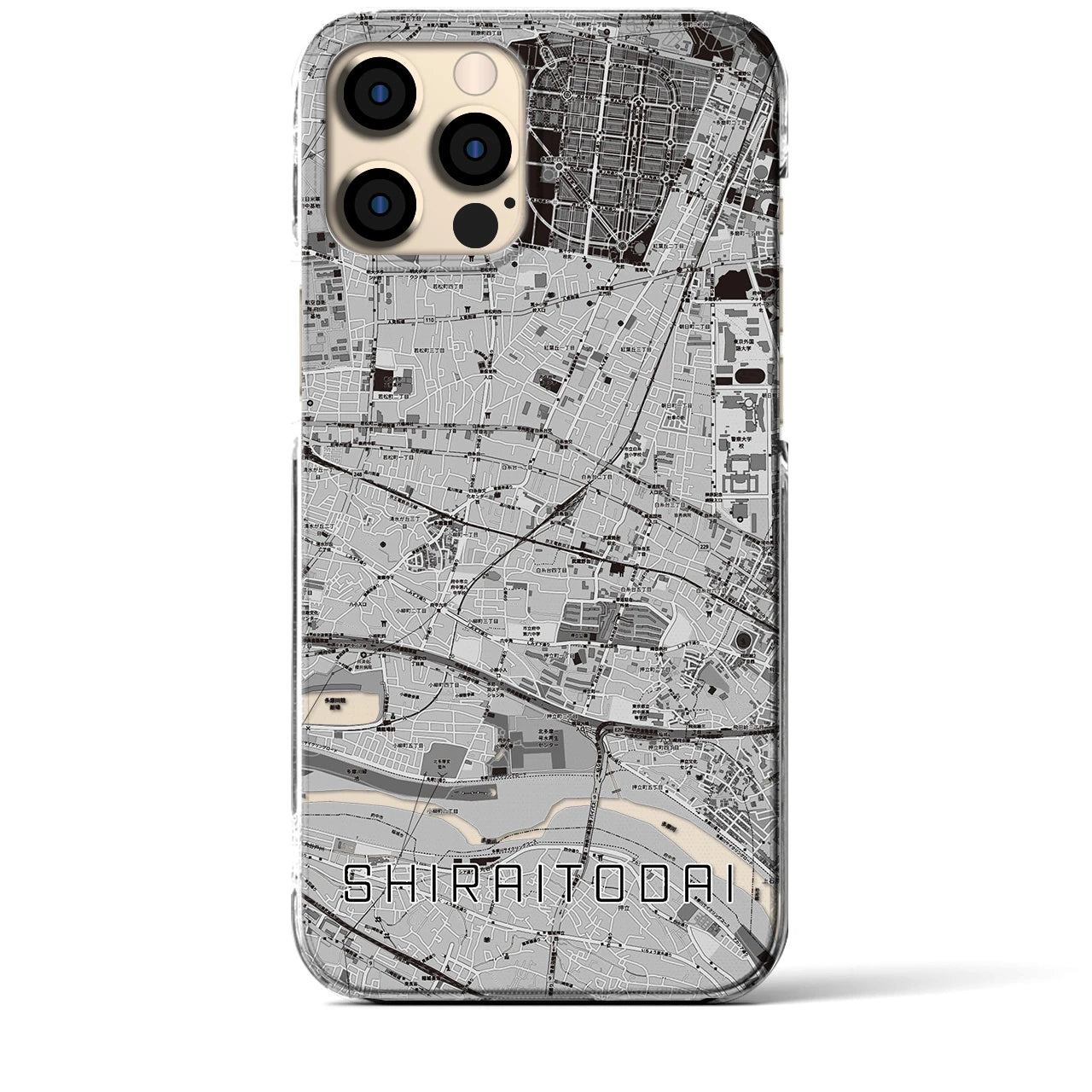 【白糸台(東京都)】地図柄iPhoneケース(クリアタイプ)