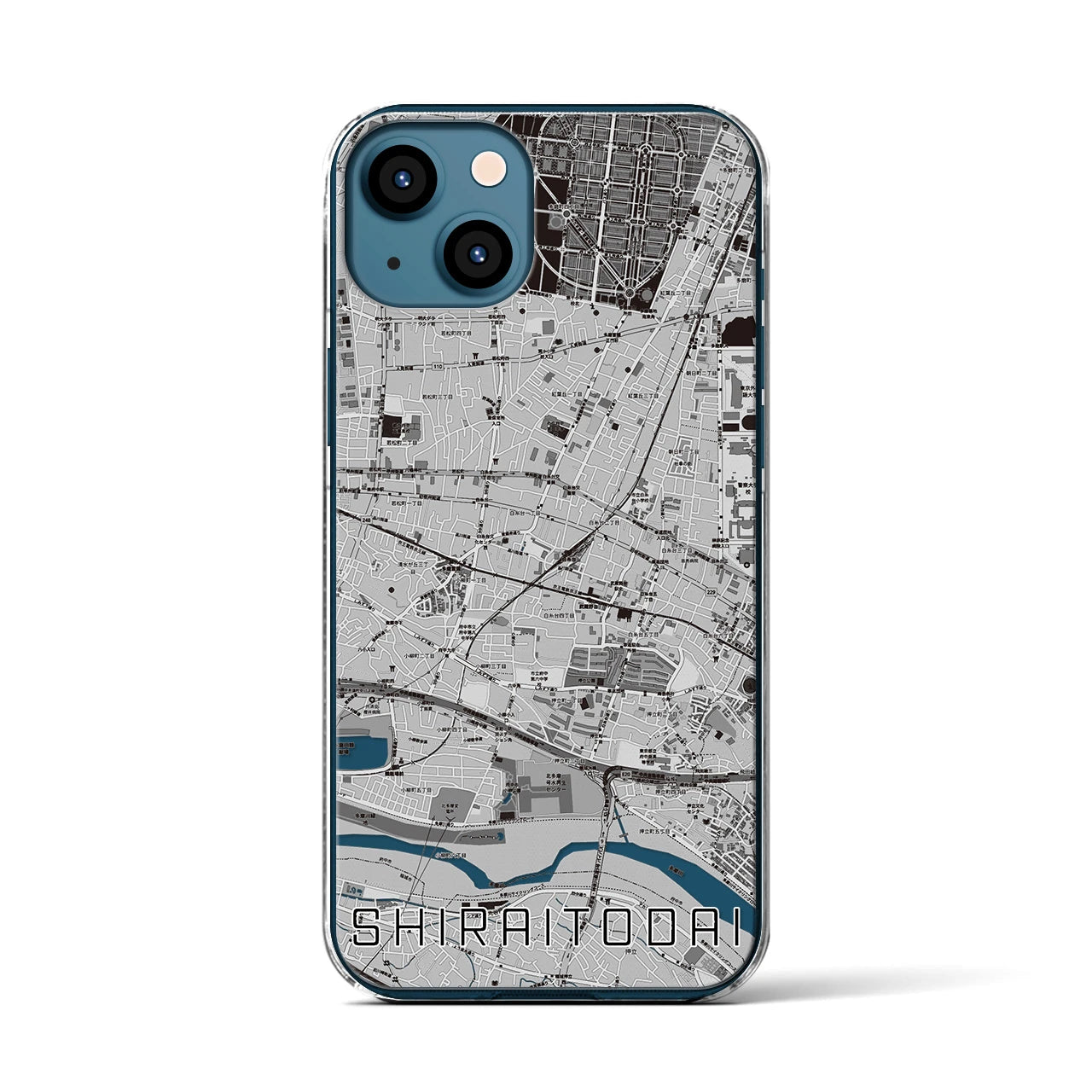 【白糸台(東京都)】地図柄iPhoneケース(クリアタイプ)
