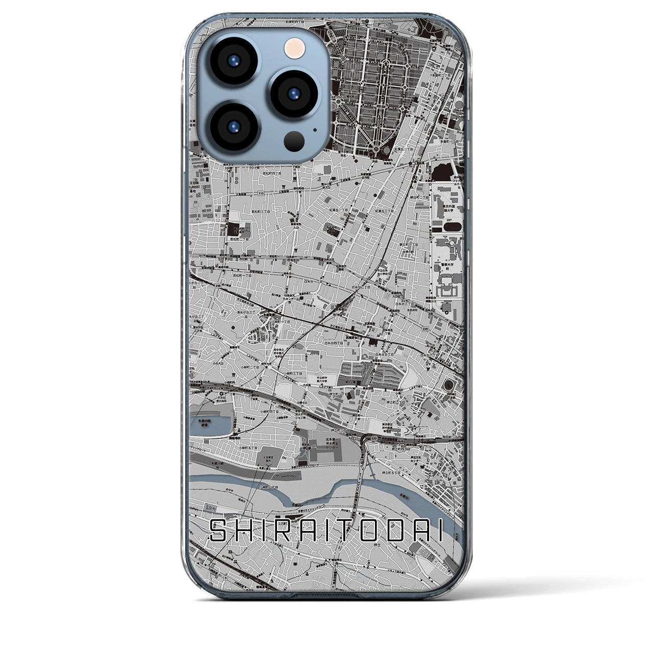 【白糸台(東京都)】地図柄iPhoneケース(クリアタイプ)