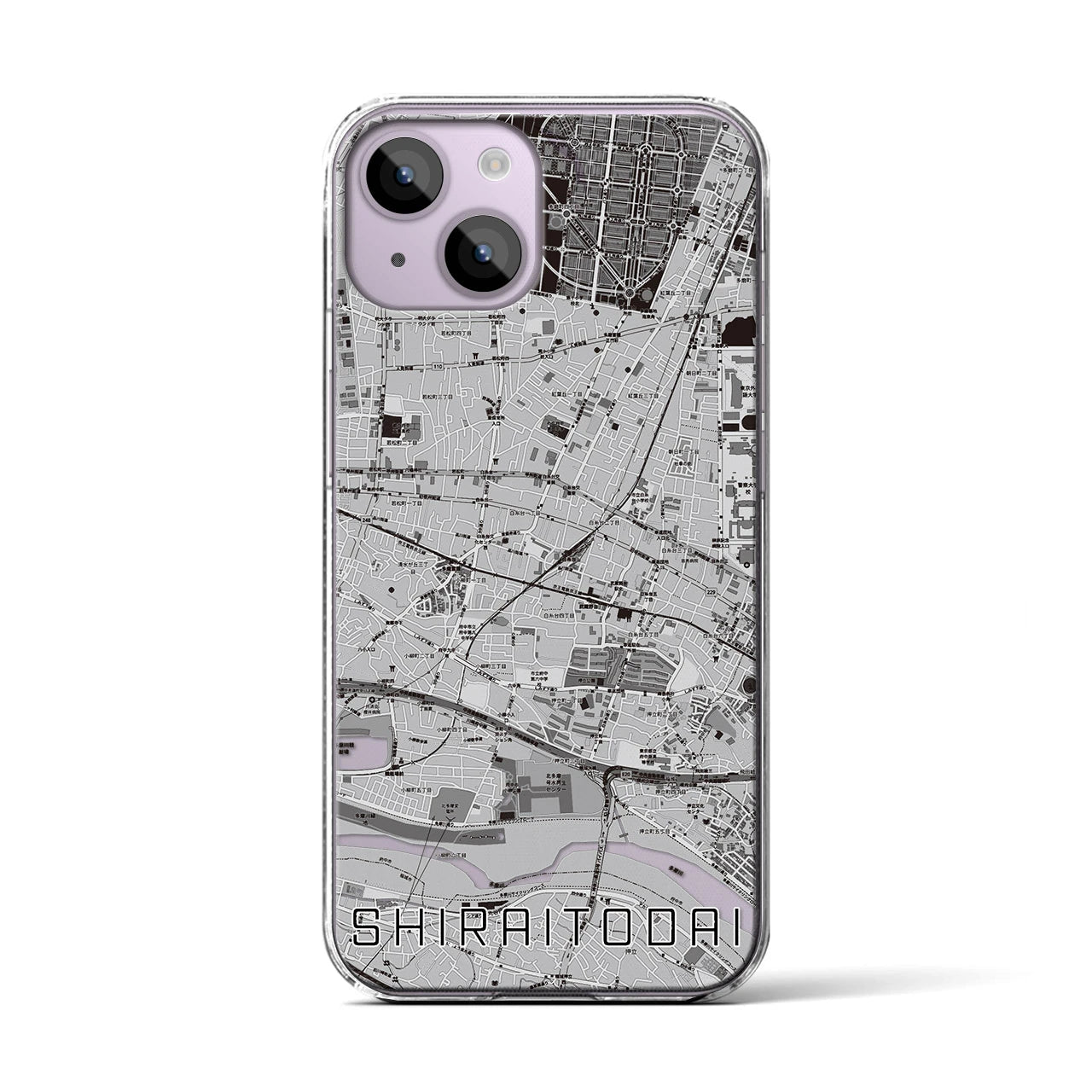 【白糸台(東京都)】地図柄iPhoneケース(クリアタイプ)