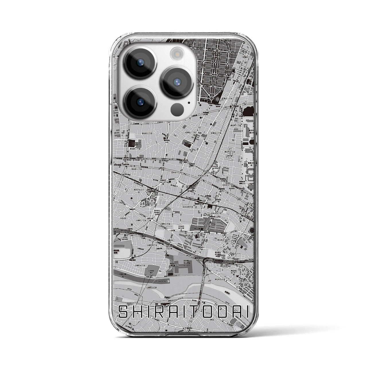 【白糸台(東京都)】地図柄iPhoneケース(クリアタイプ)