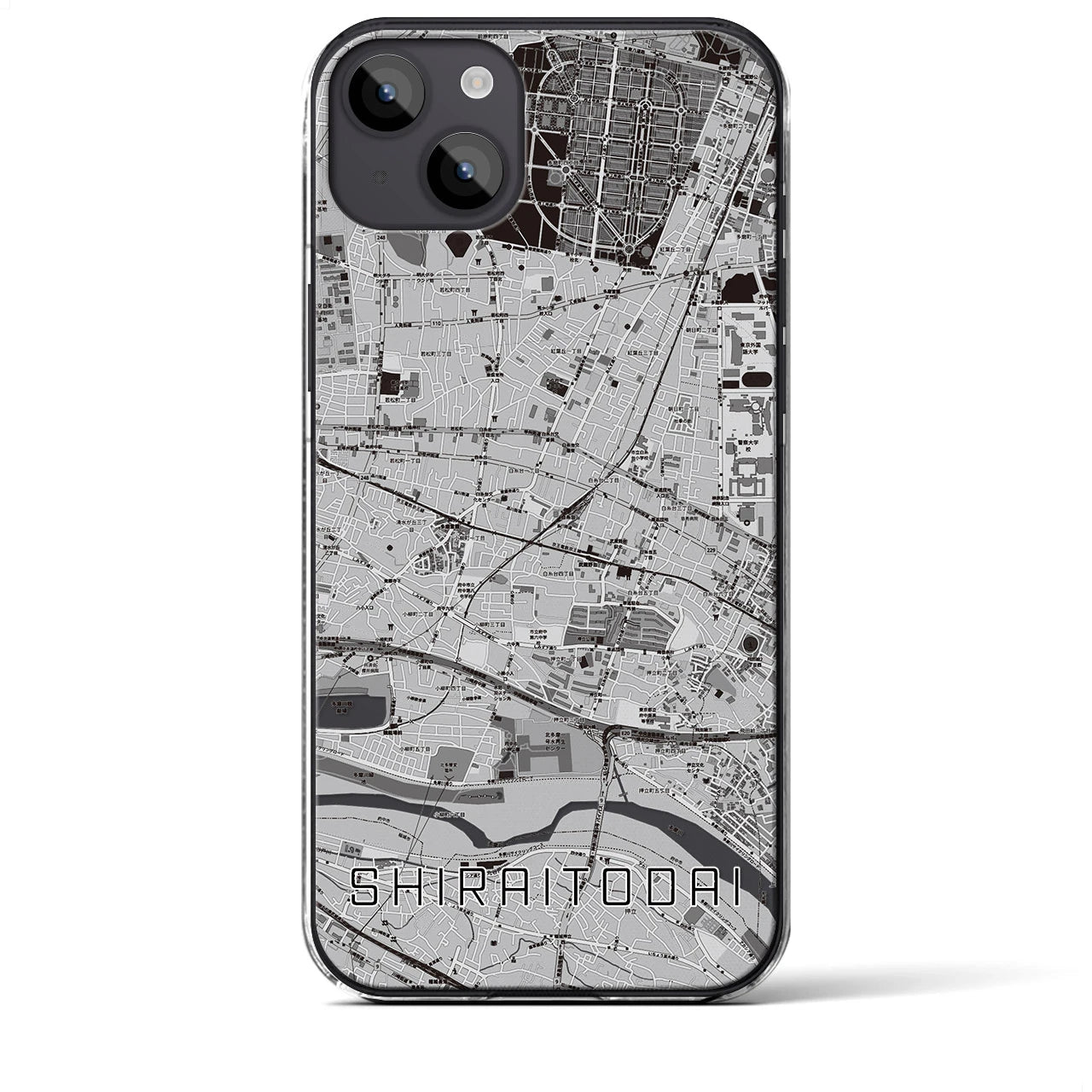 【白糸台(東京都)】地図柄iPhoneケース(クリアタイプ)
