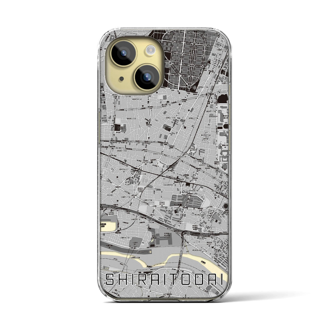 【白糸台(東京都)】地図柄iPhoneケース(クリアタイプ)