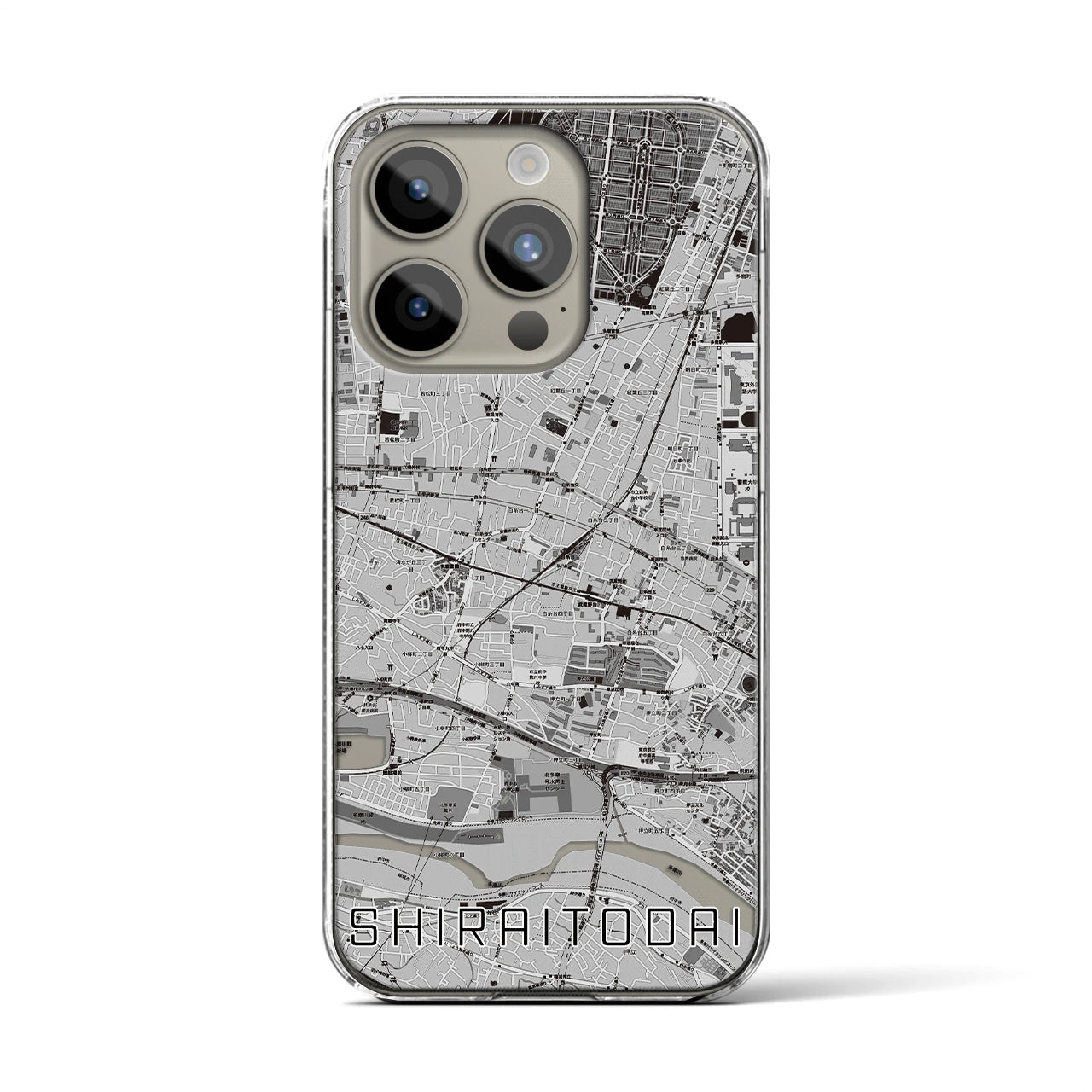 【白糸台(東京都)】地図柄iPhoneケース(クリアタイプ)