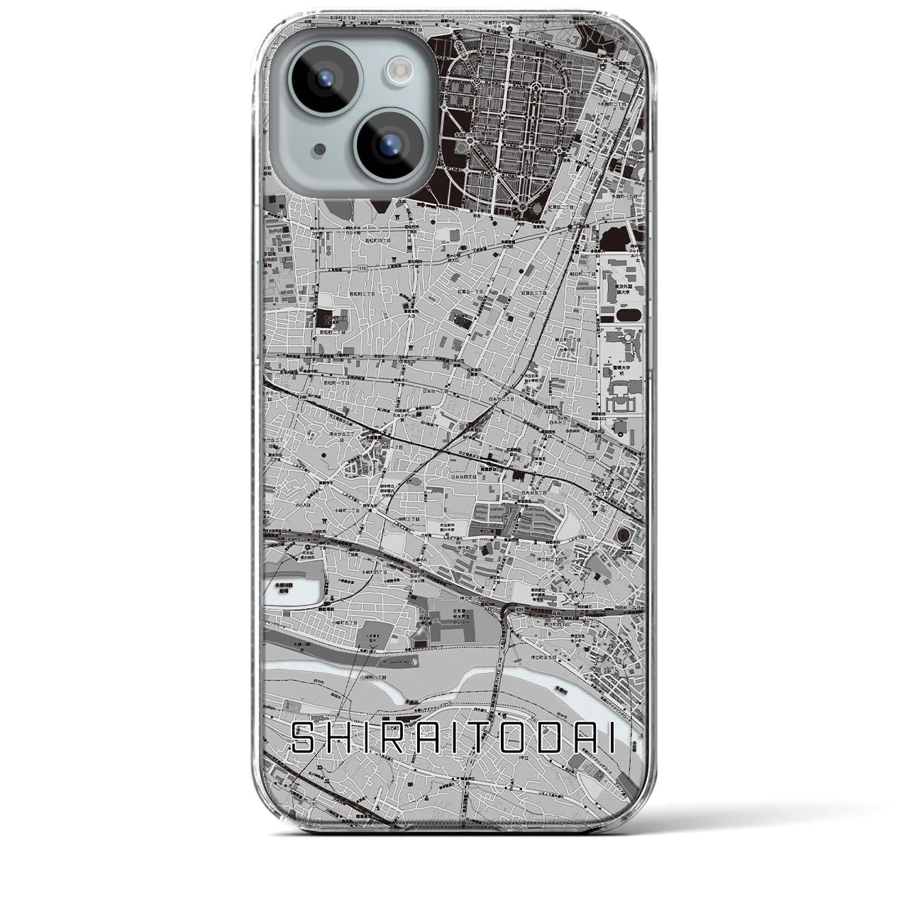 【白糸台(東京都)】地図柄iPhoneケース(クリアタイプ)