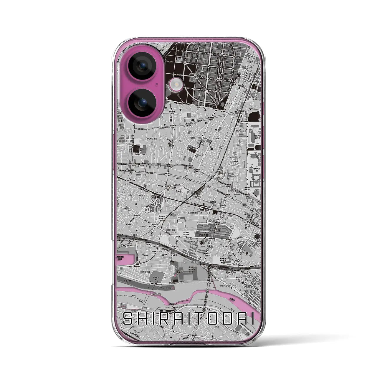 【白糸台(東京都)】地図柄iPhoneケース(クリアタイプ)
