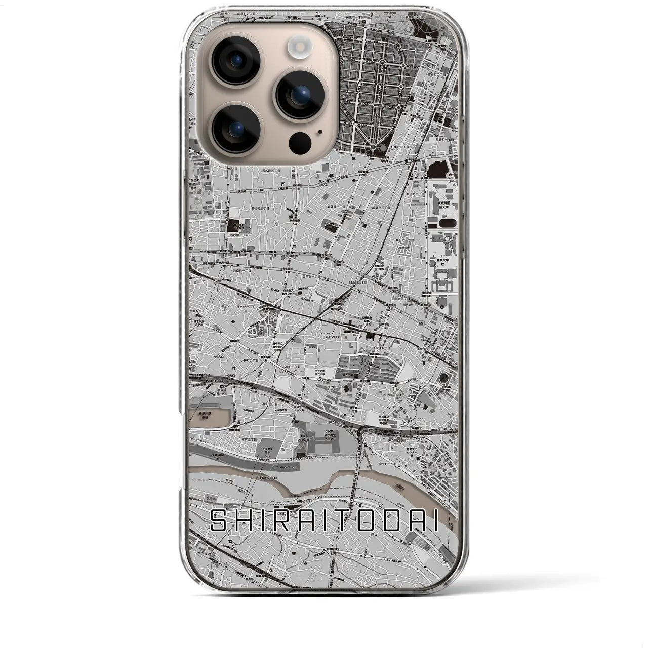 【白糸台(東京都)】地図柄iPhoneケース(クリアタイプ)