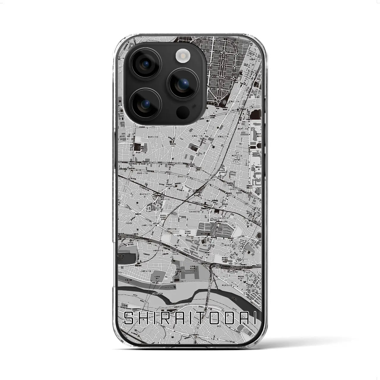 【白糸台(東京都)】地図柄iPhoneケース(クリアタイプ)