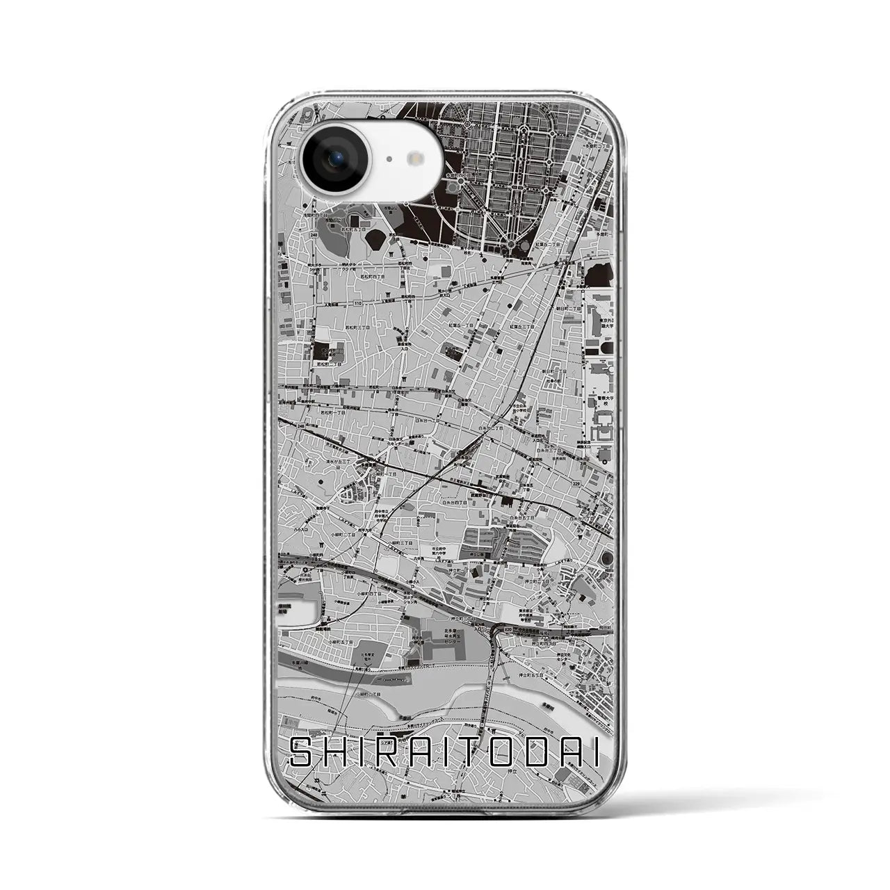 【白糸台(東京都)】地図柄iPhoneケース(クリアタイプ)