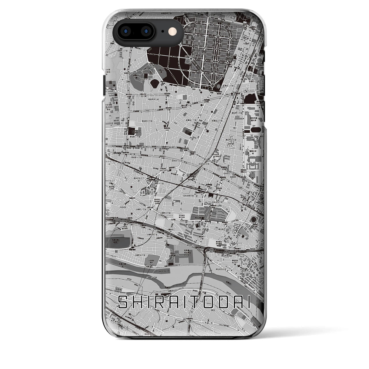 【白糸台(東京都)】地図柄iPhoneケース(クリアタイプ)