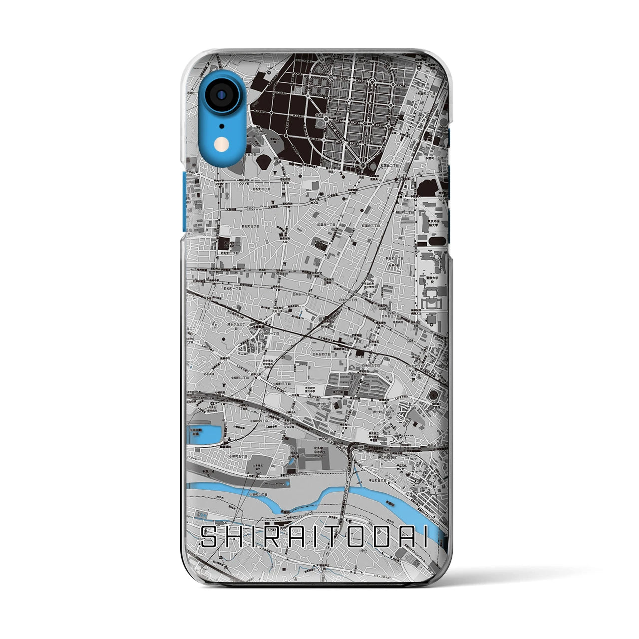 【白糸台(東京都)】地図柄iPhoneケース(クリアタイプ)