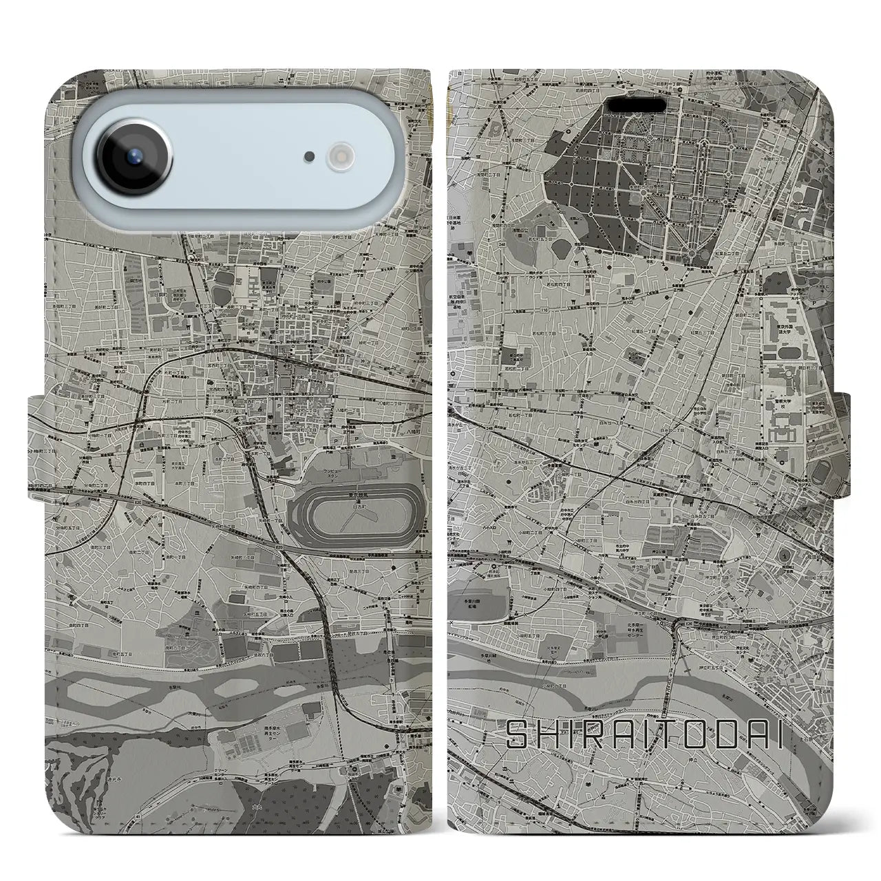 【白糸台(東京都)】地図柄iPhoneケース(手帳タイプ)