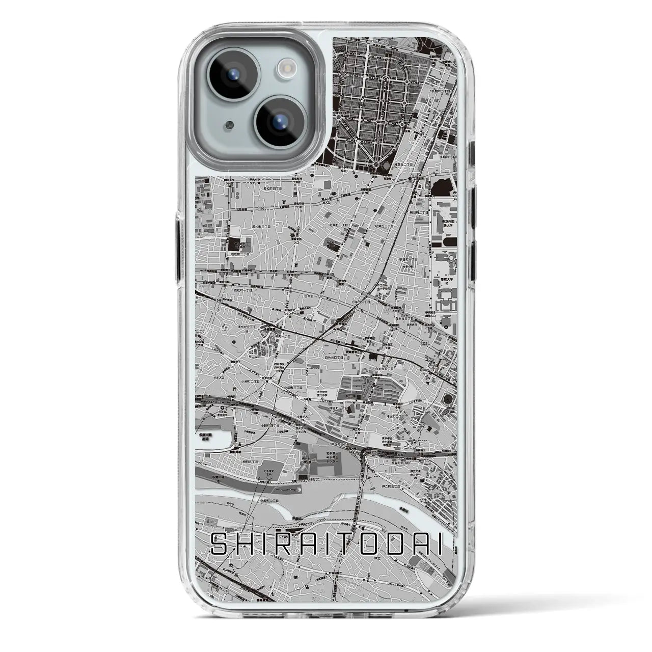 【白糸台(東京都)】地図柄iPhoneケース(MagSafeタイプ)