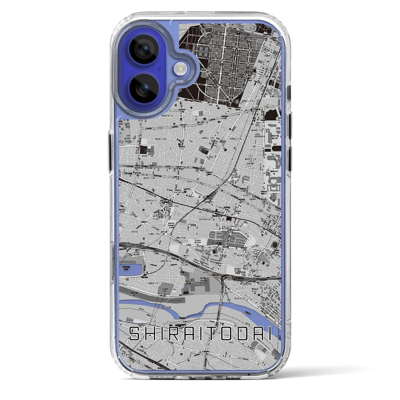 【白糸台(東京都)】地図柄iPhoneケース(MagSafeタイプ)