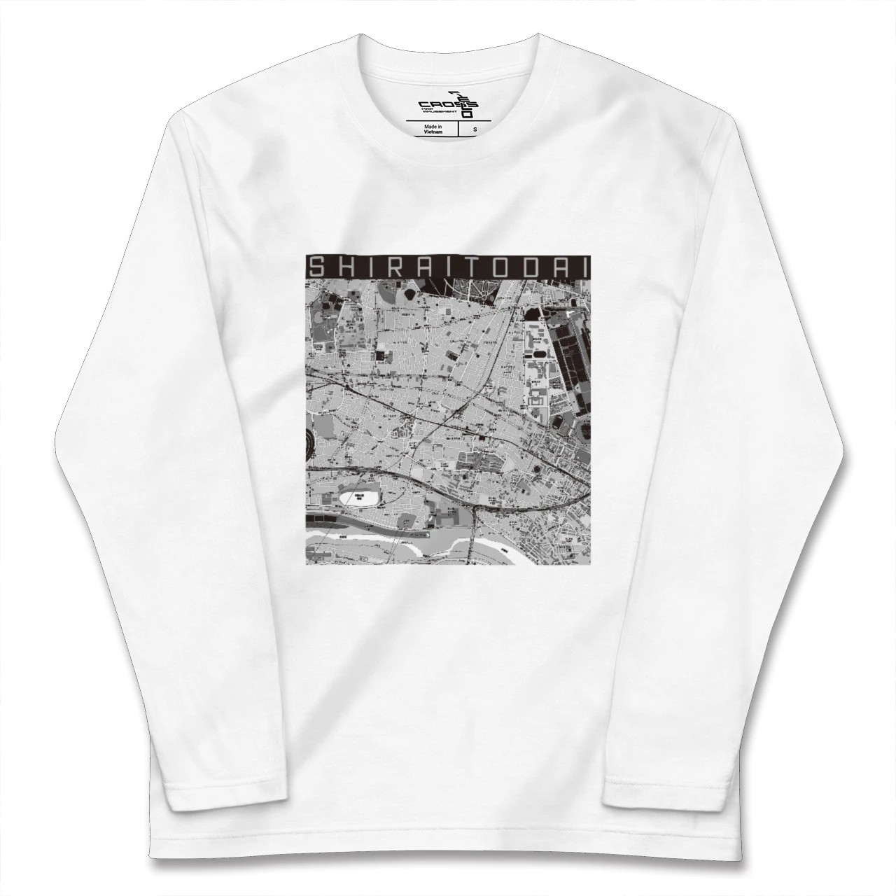 【白糸台(東京都)】地図柄ロングスリーブTシャツ