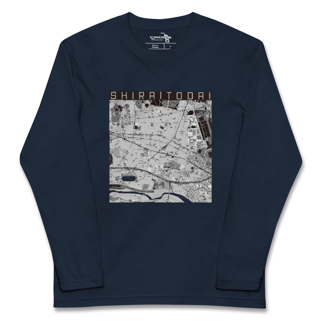 【白糸台(東京都)】地図柄ロングスリーブTシャツ