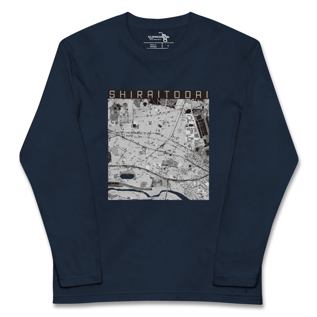 【白糸台(東京都)】地図柄ロングスリーブTシャツ