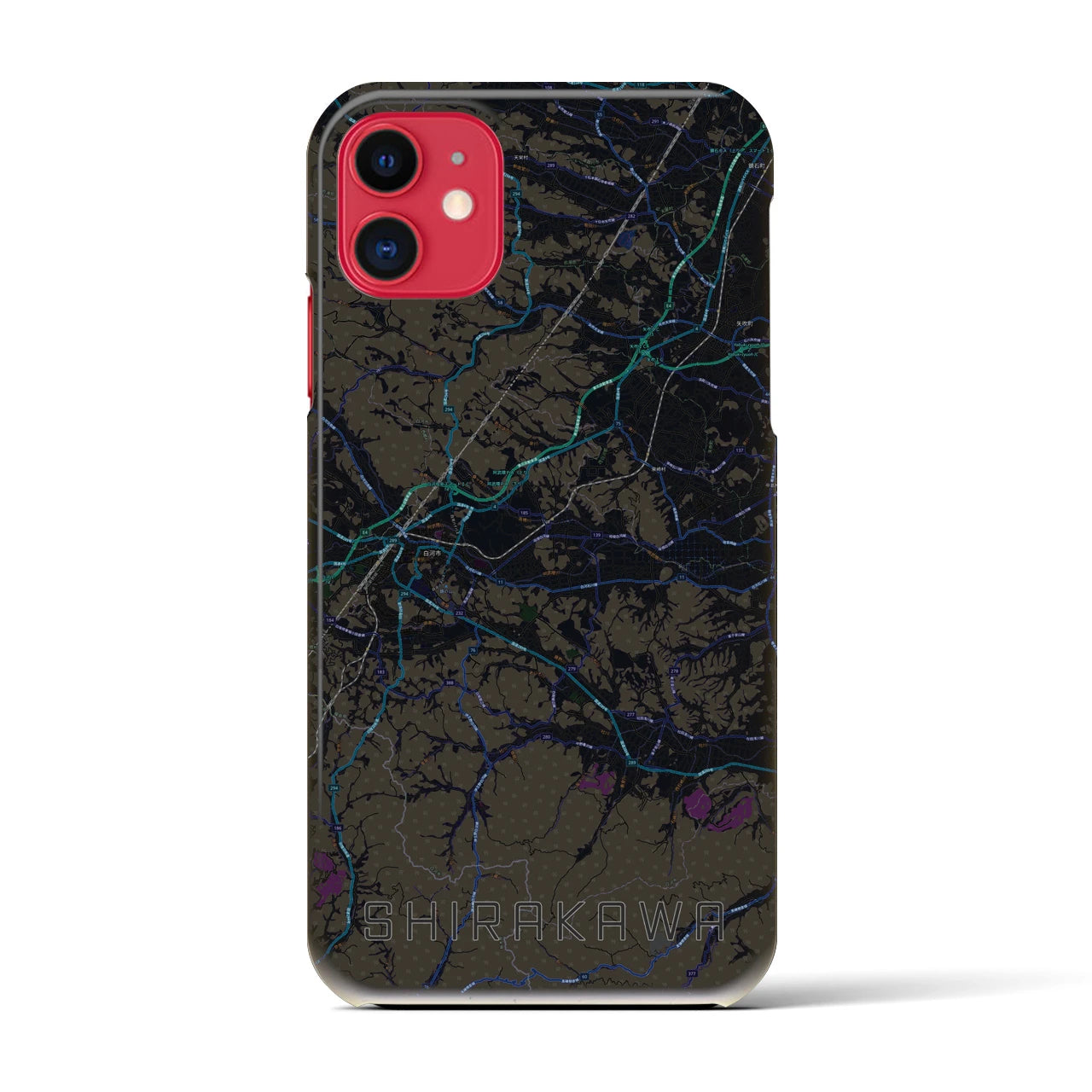【白河(福島県)】地図柄iPhoneケース(バックカバータイプ)