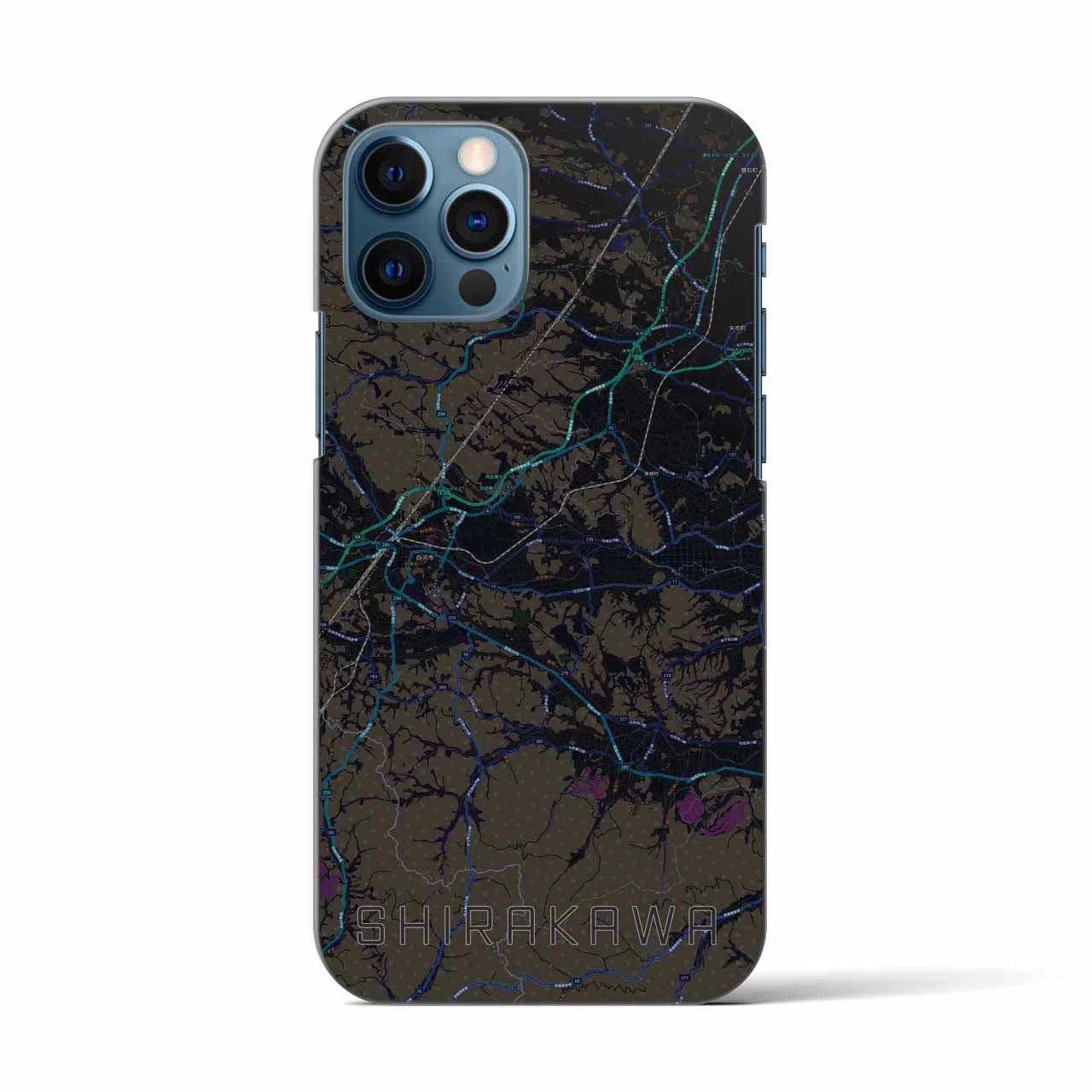 【白河(福島県)】地図柄iPhoneケース(バックカバータイプ)