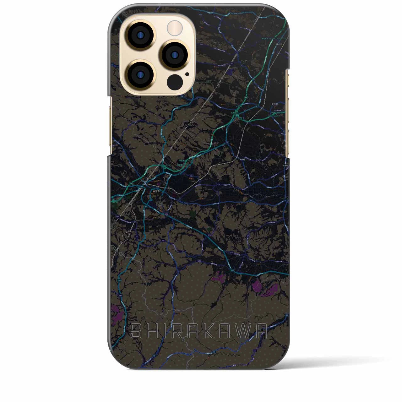 【白河(福島県)】地図柄iPhoneケース(バックカバータイプ)