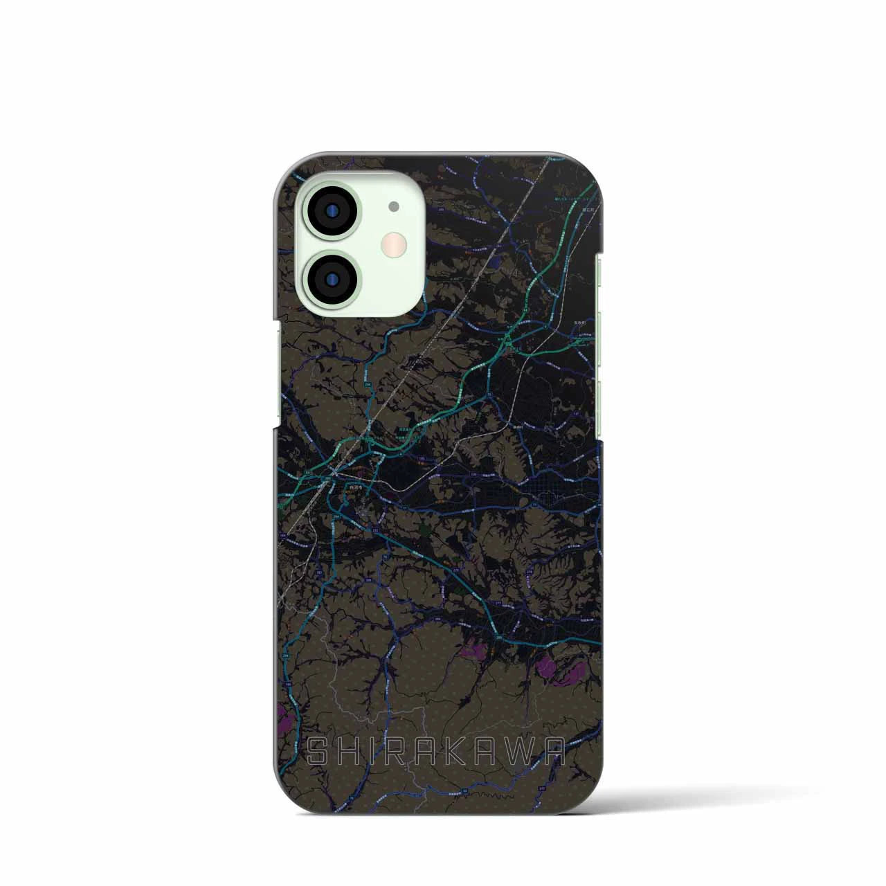 【白河(福島県)】地図柄iPhoneケース(バックカバータイプ)