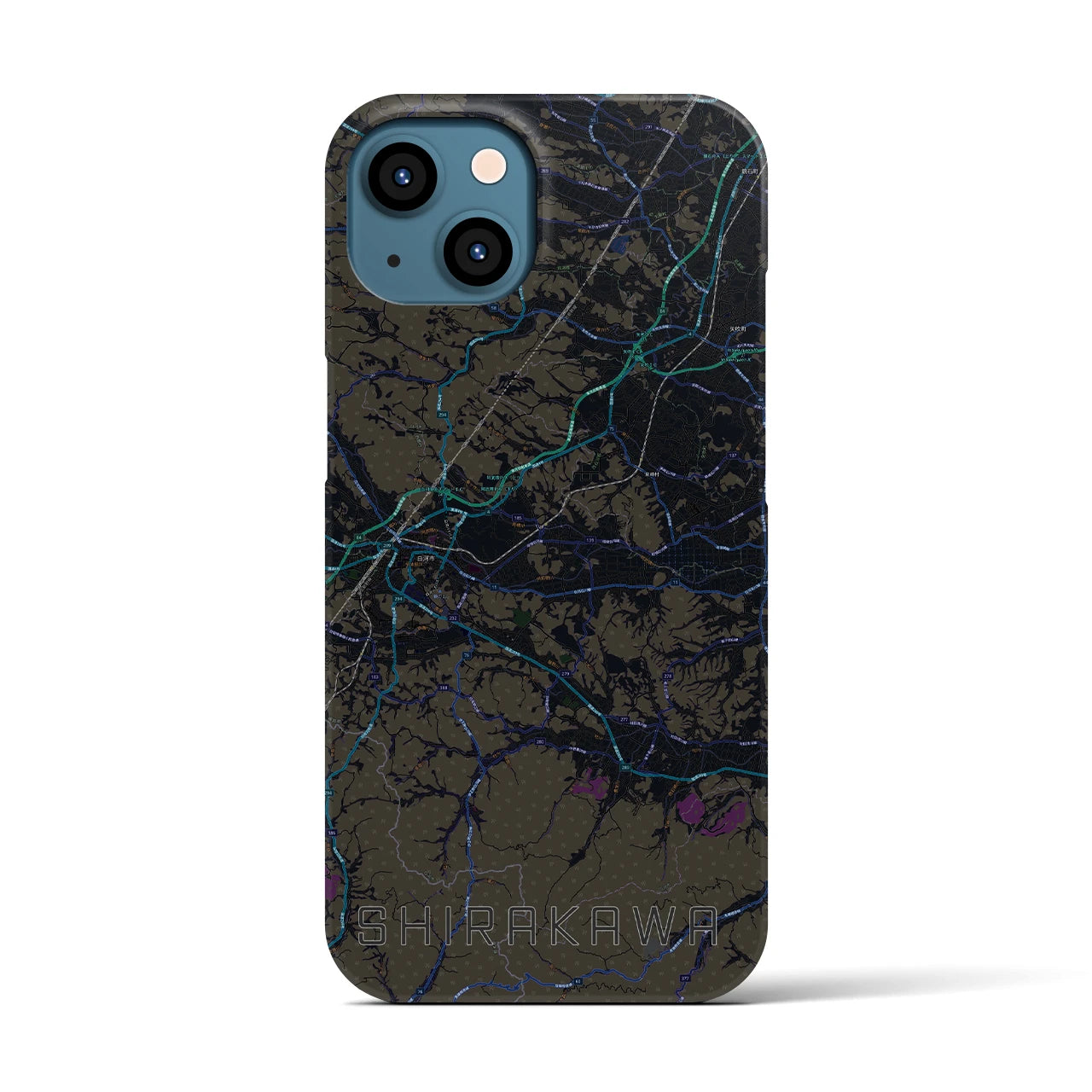 【白河(福島県)】地図柄iPhoneケース(バックカバータイプ)