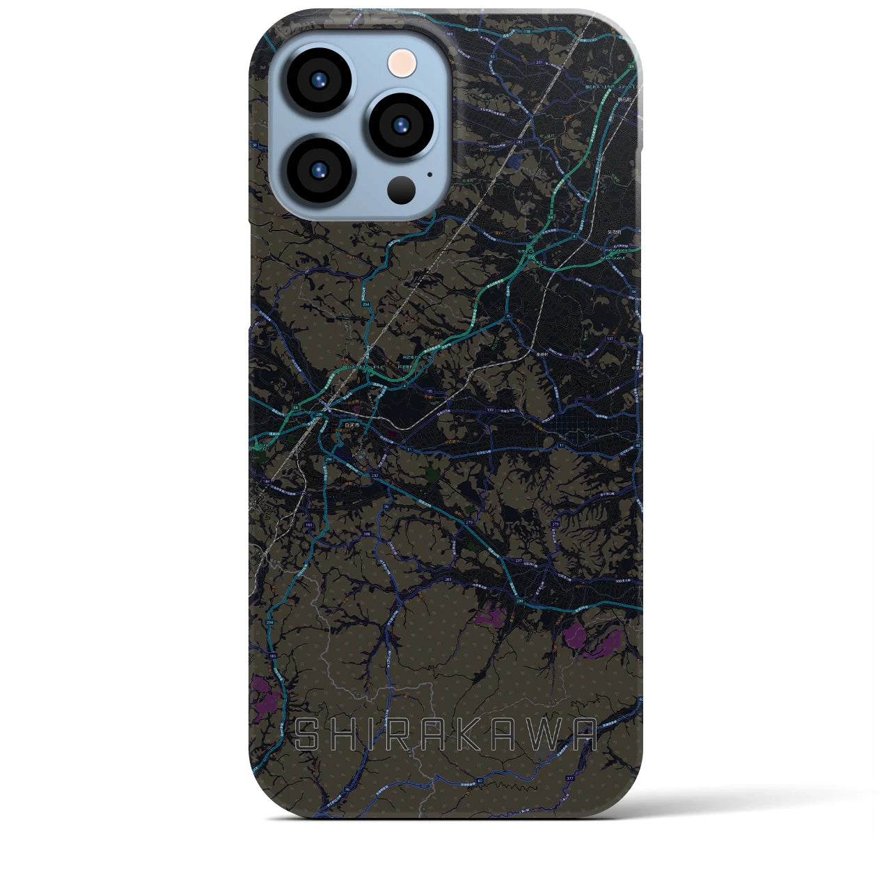 【白河(福島県)】地図柄iPhoneケース(バックカバータイプ)