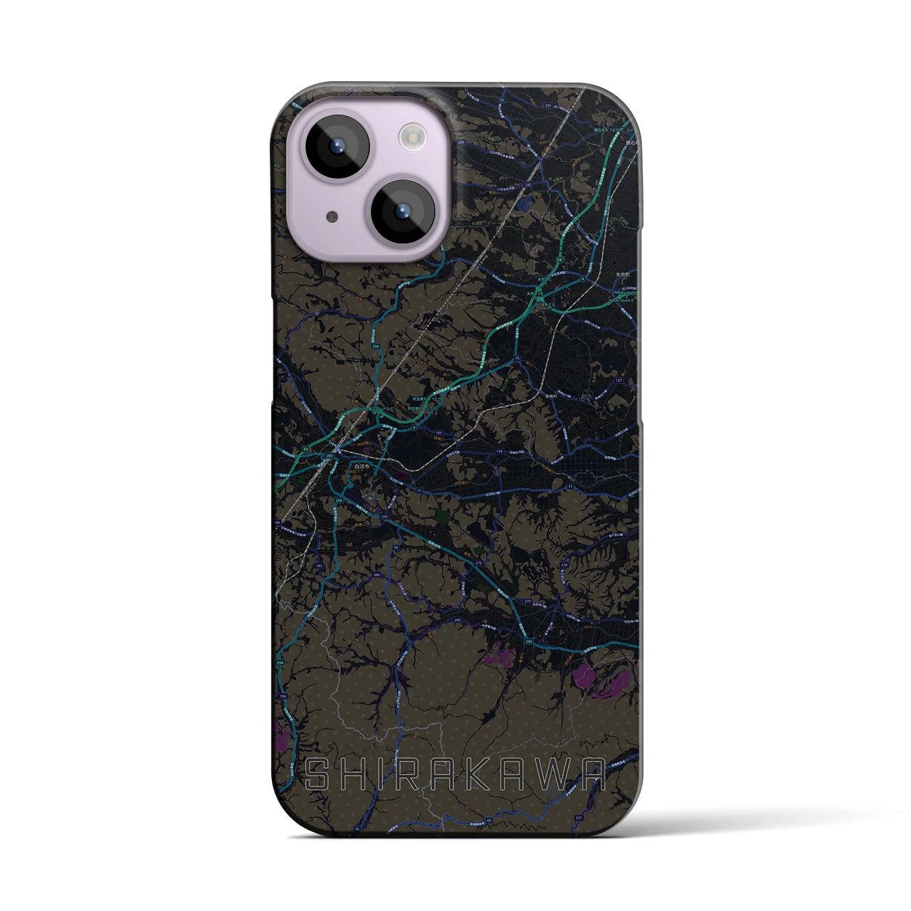 【白河(福島県)】地図柄iPhoneケース(バックカバータイプ)