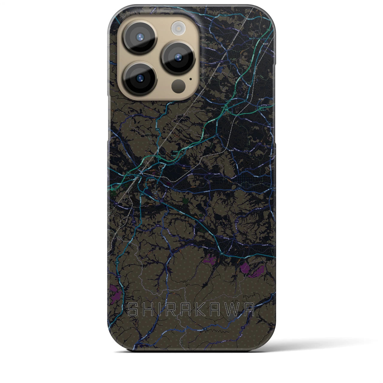 【白河(福島県)】地図柄iPhoneケース(バックカバータイプ)