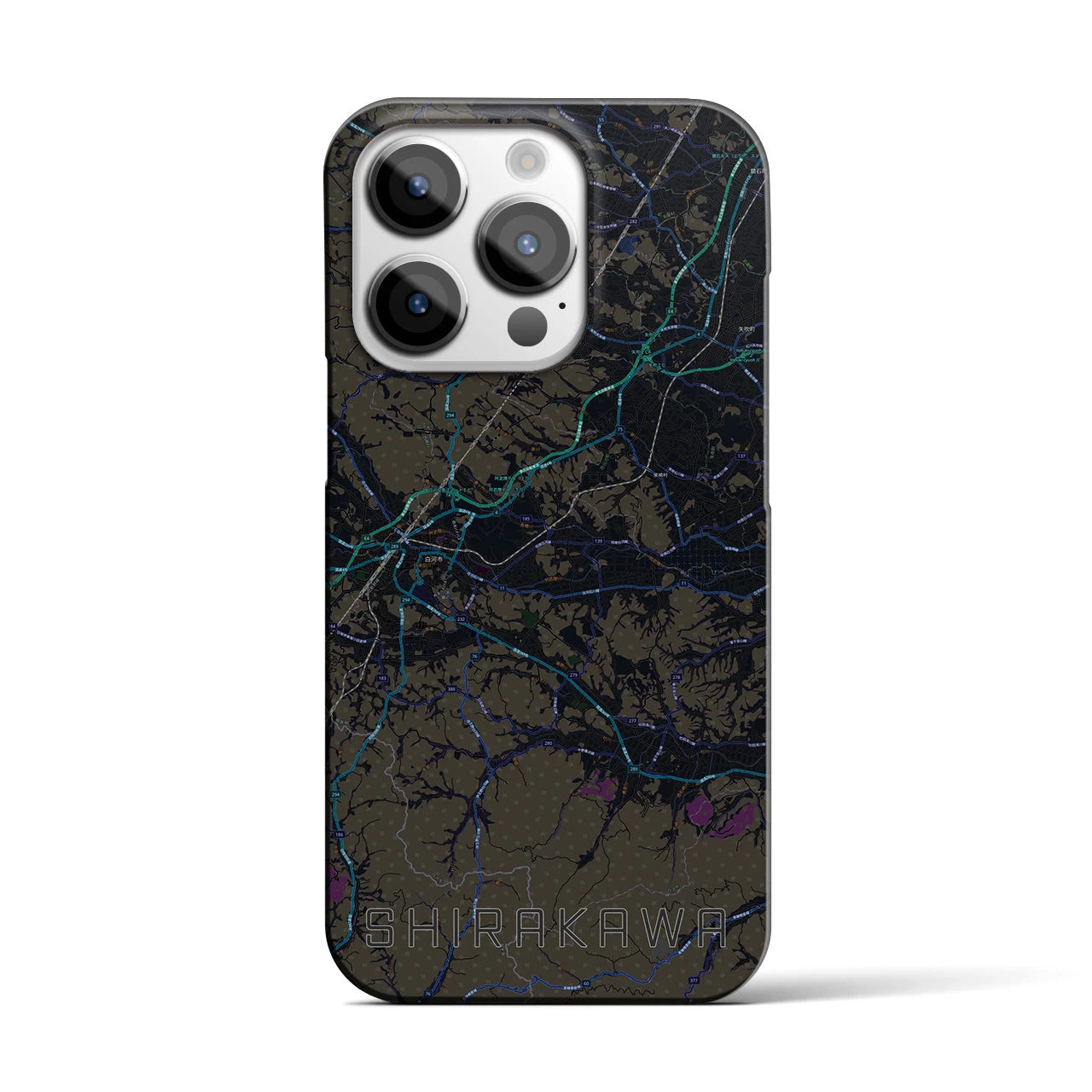 【白河(福島県)】地図柄iPhoneケース(バックカバータイプ)