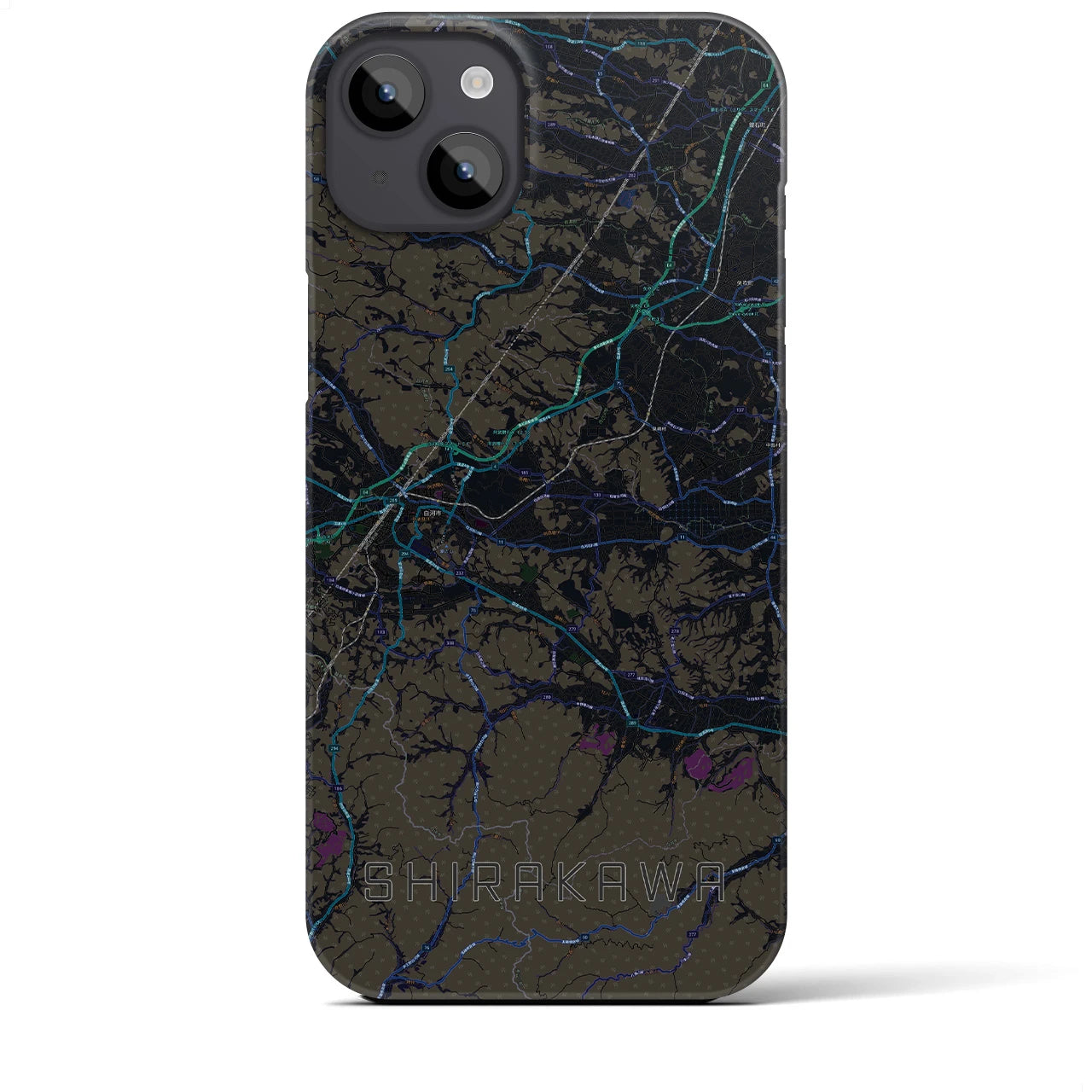 【白河(福島県)】地図柄iPhoneケース(バックカバータイプ)