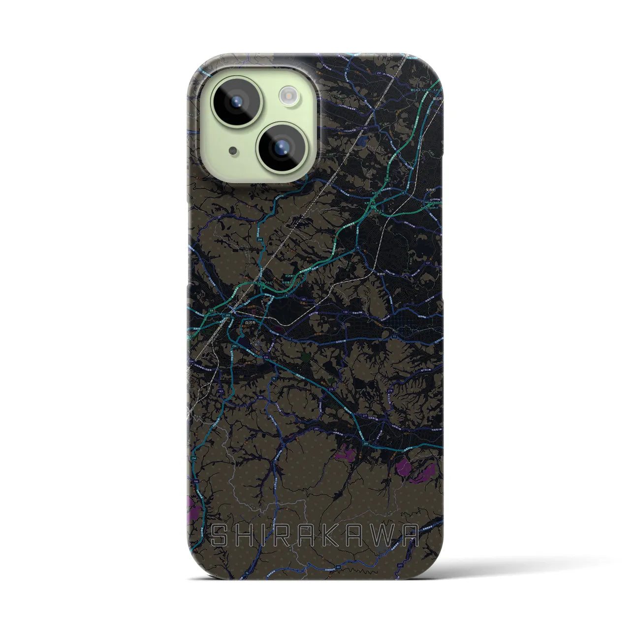【白河(福島県)】地図柄iPhoneケース(バックカバータイプ)