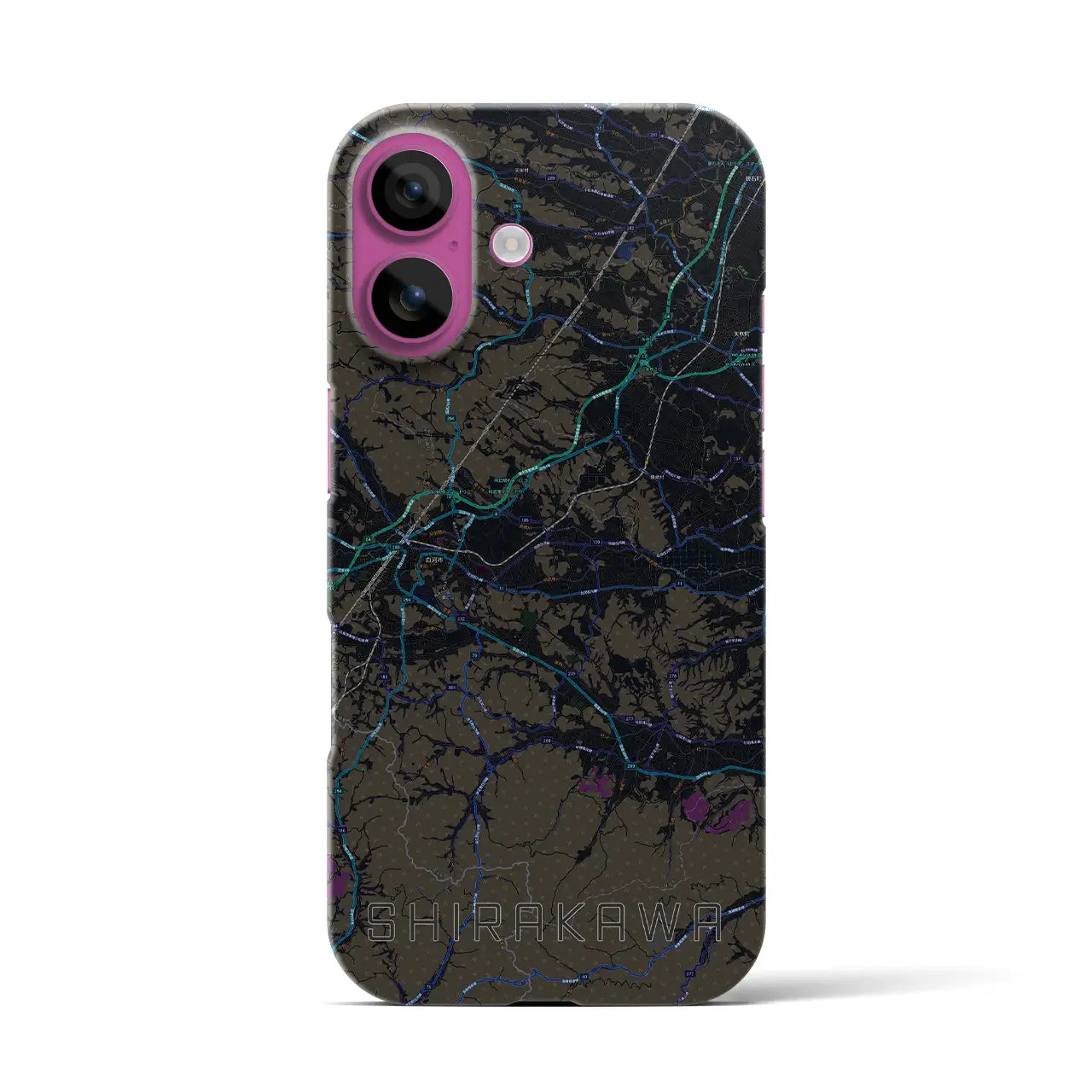 【白河(福島県)】地図柄iPhoneケース(バックカバータイプ)