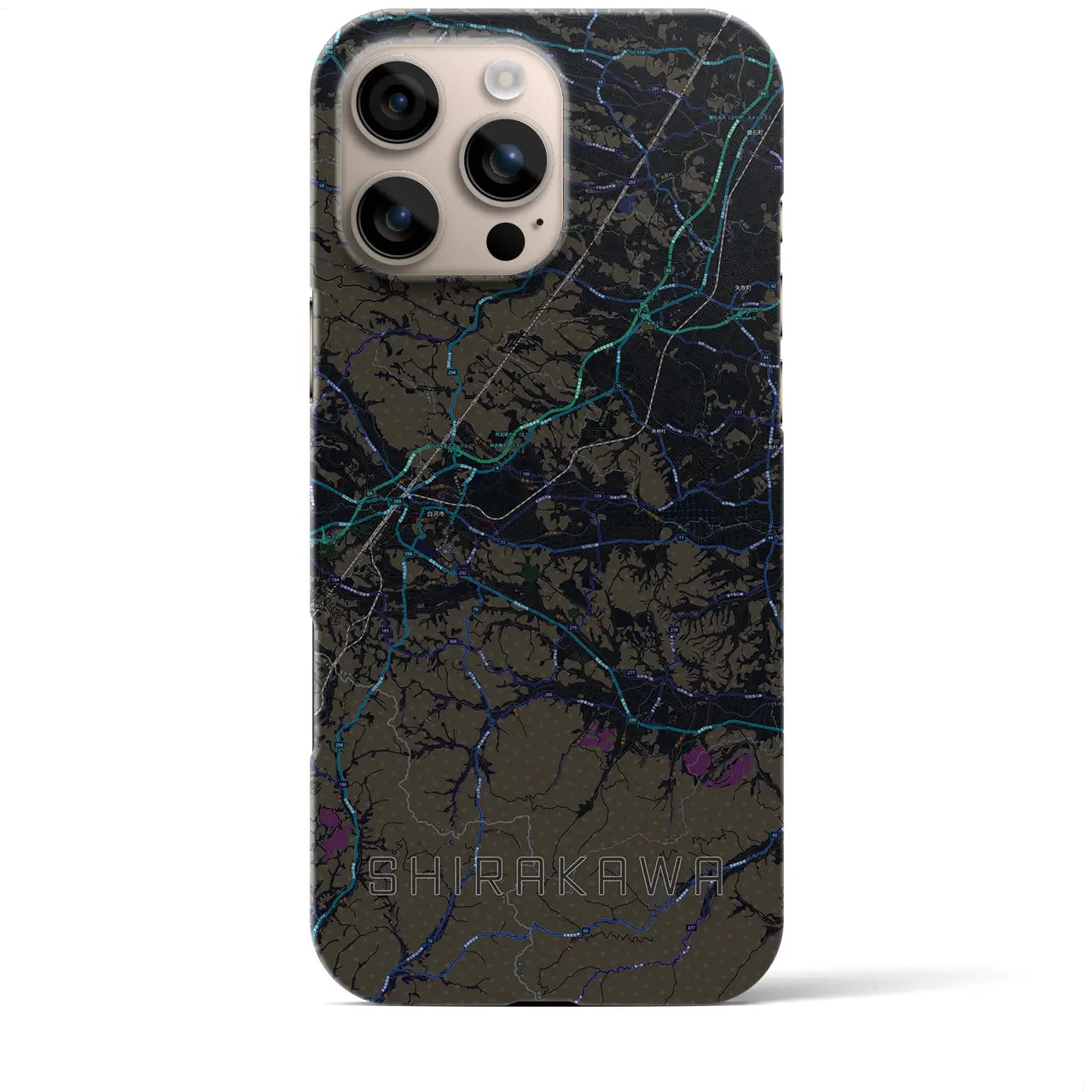 【白河(福島県)】地図柄iPhoneケース(バックカバータイプ)