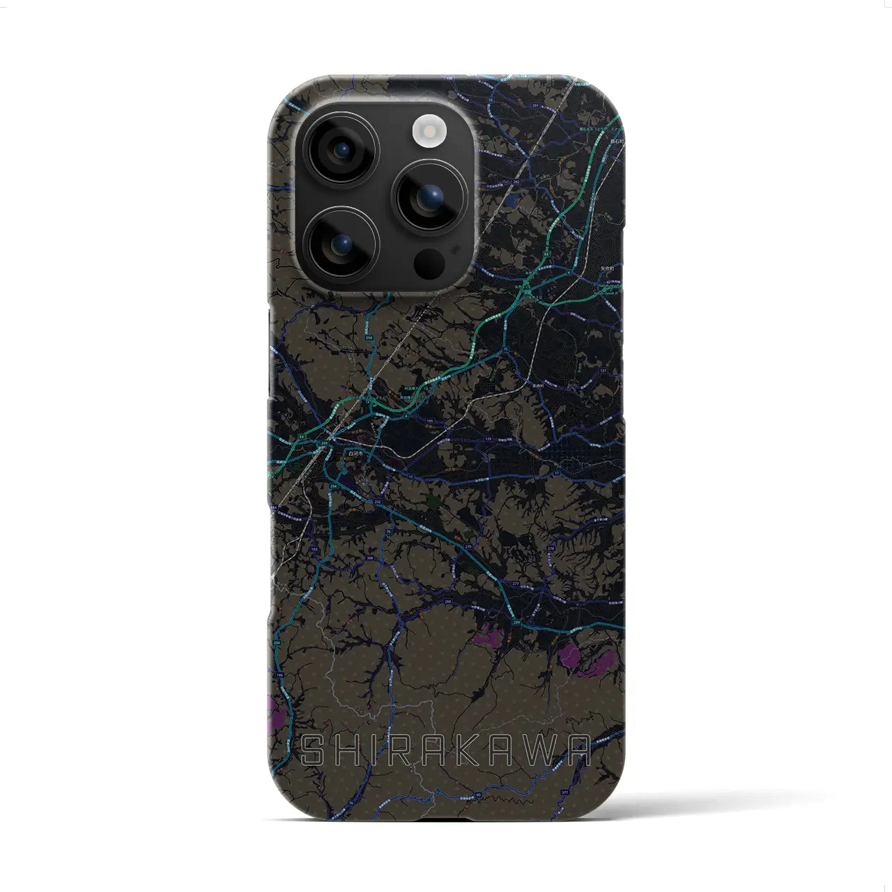 【白河(福島県)】地図柄iPhoneケース(バックカバータイプ)