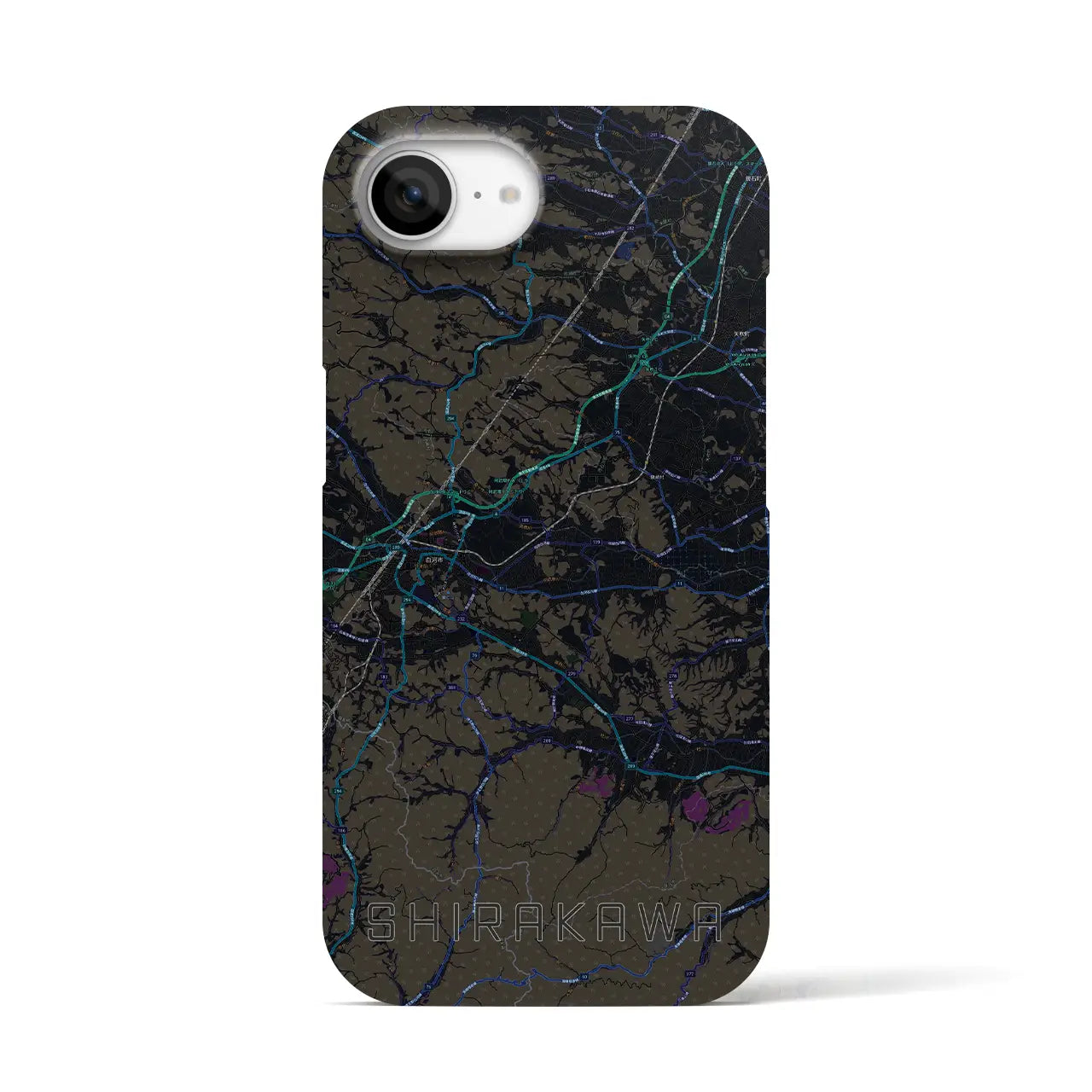 【白河(福島県)】地図柄iPhoneケース(バックカバータイプ)