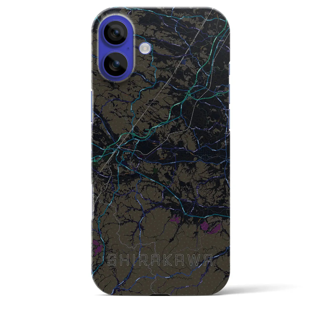 【白河(福島県)】地図柄iPhoneケース(バックカバータイプ)