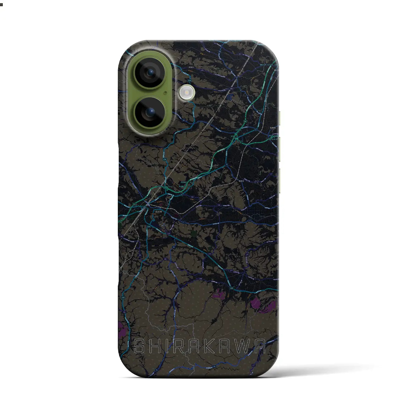 【白河(福島県)】地図柄iPhoneケース(バックカバータイプ)