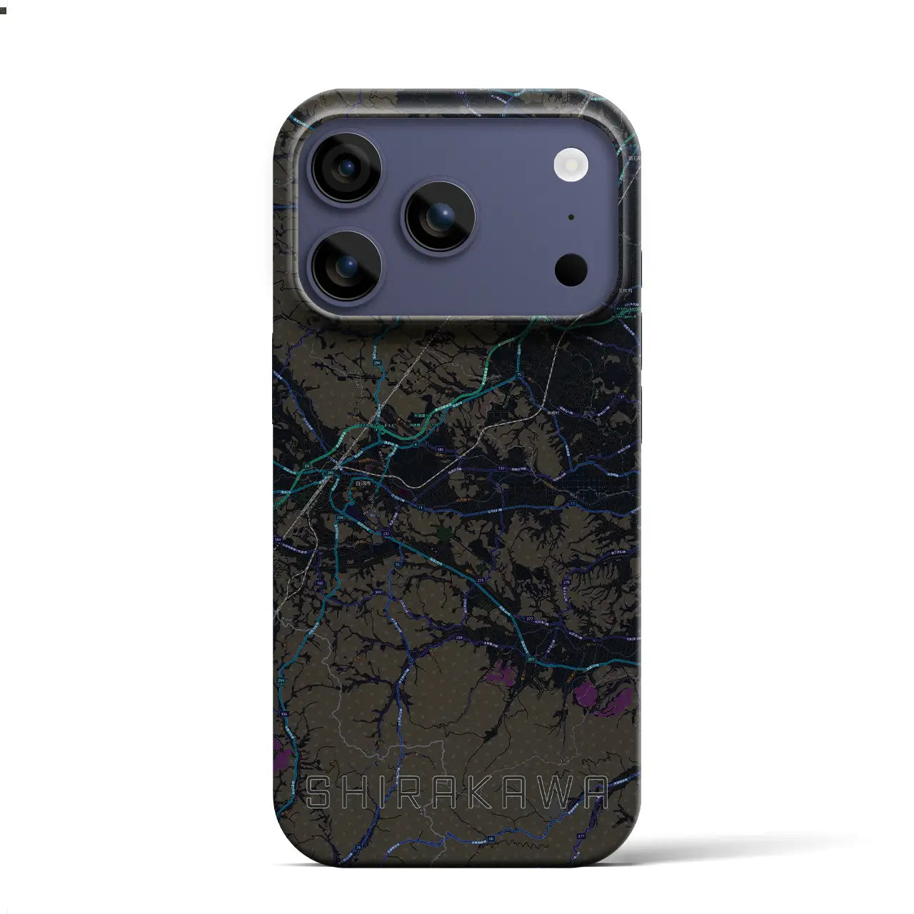 【白河(福島県)】地図柄iPhoneケース(バックカバータイプ)