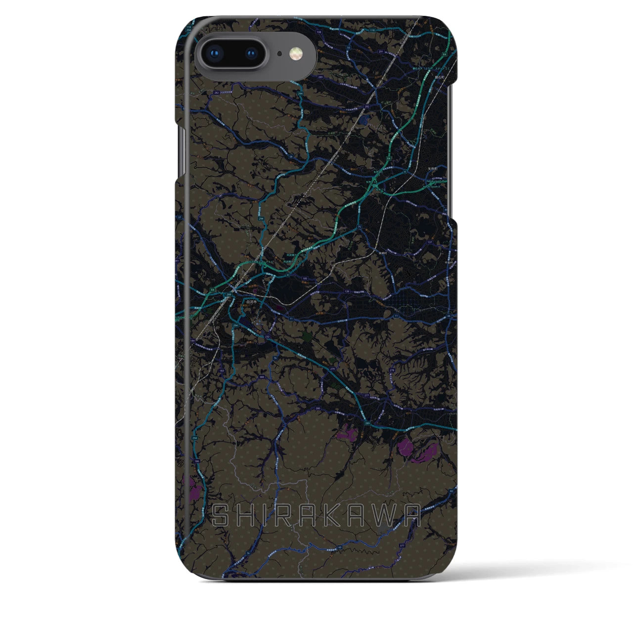 【白河(福島県)】地図柄iPhoneケース(バックカバータイプ)