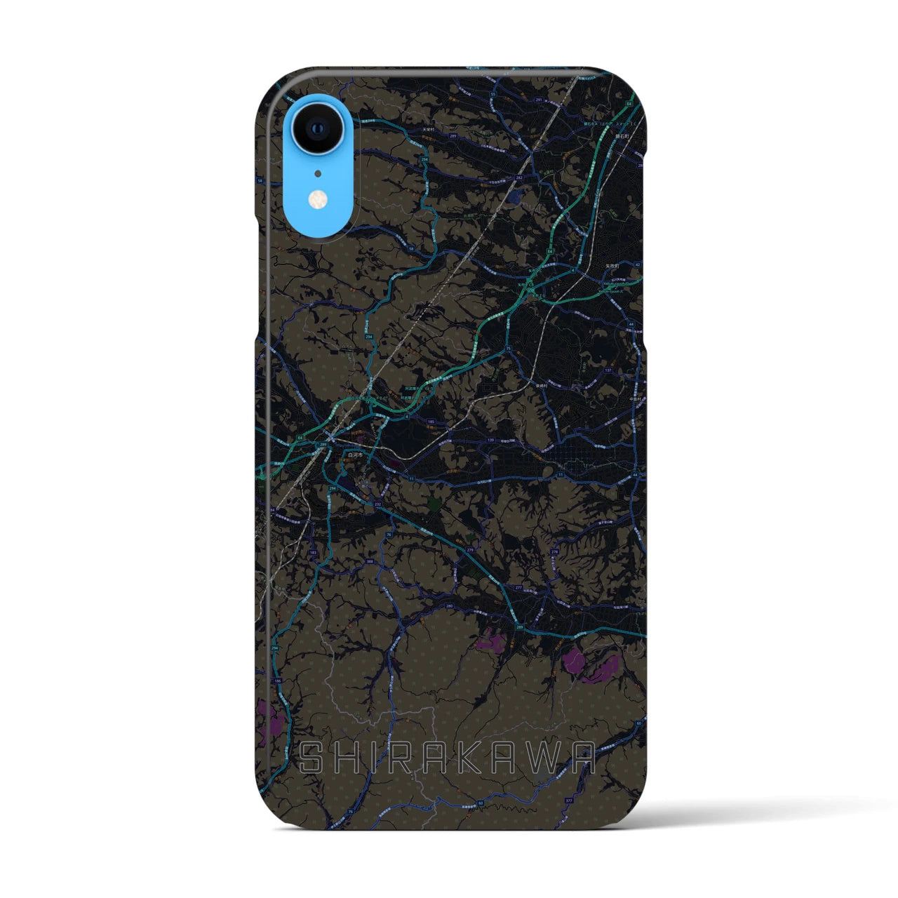 【白河(福島県)】地図柄iPhoneケース(バックカバータイプ)