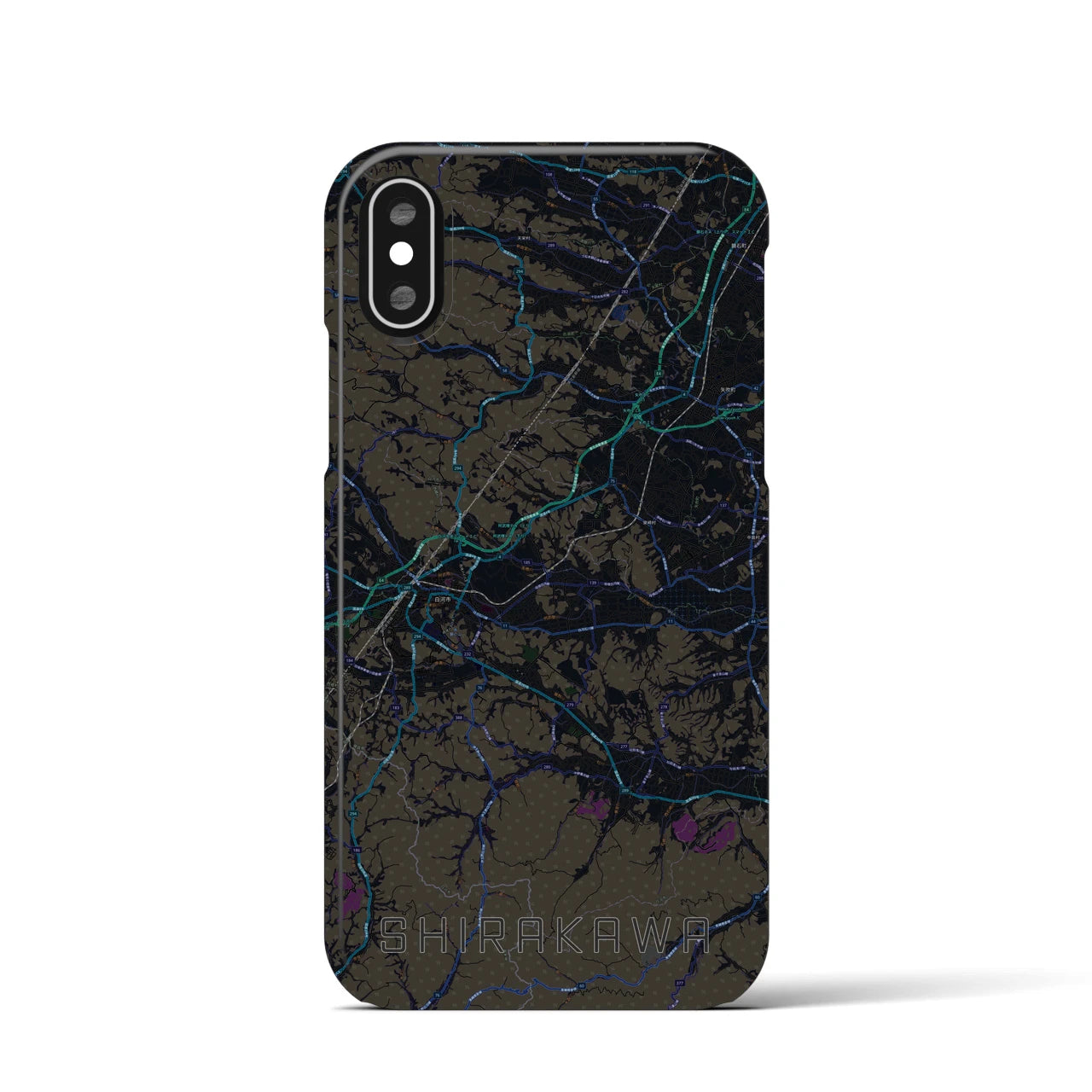 【白河(福島県)】地図柄iPhoneケース(バックカバータイプ)