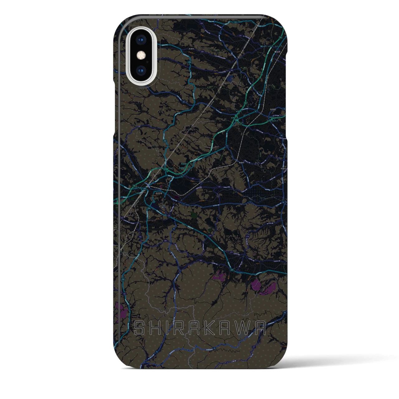【白河(福島県)】地図柄iPhoneケース(バックカバータイプ)