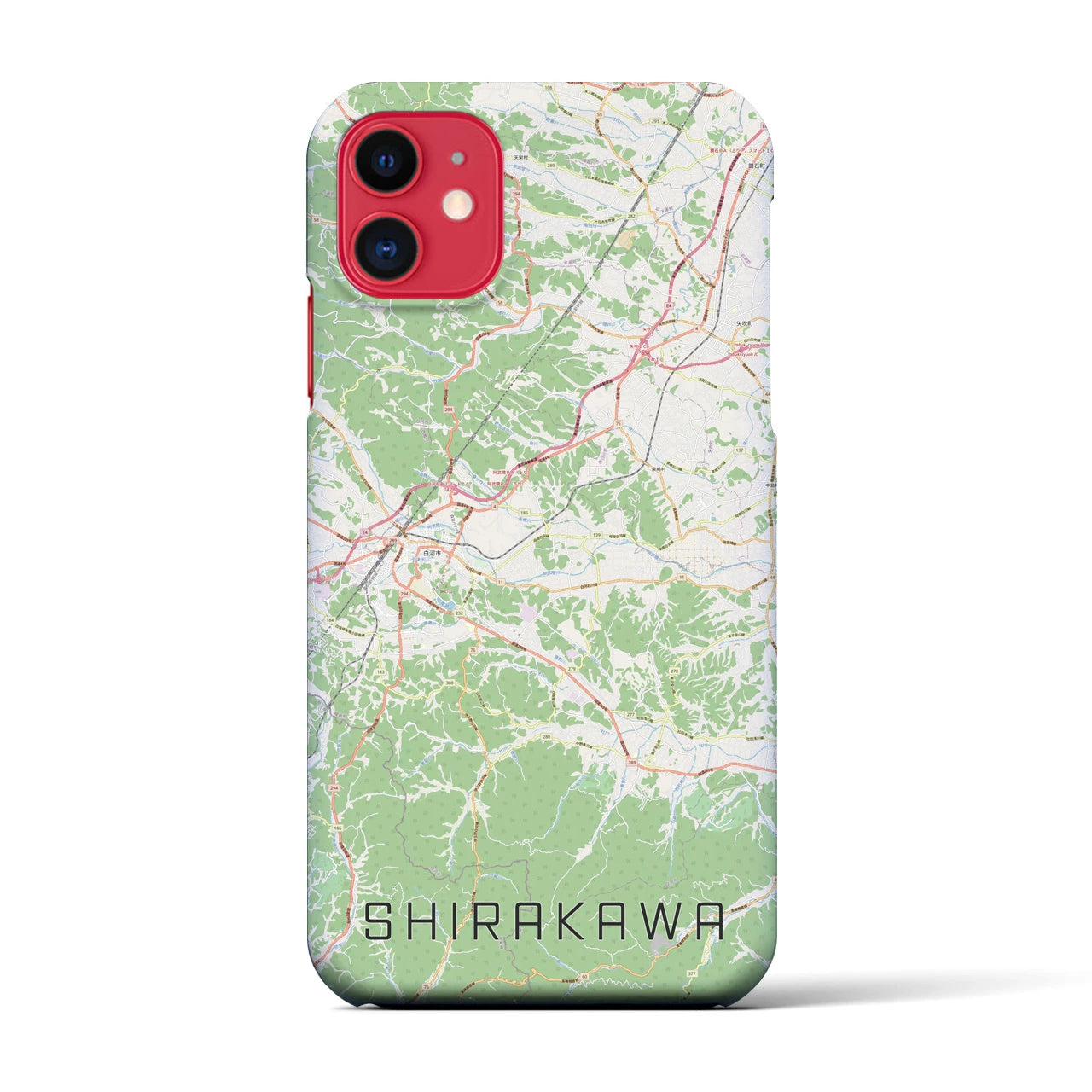 【白河(福島県)】地図柄iPhoneケース(バックカバータイプ)