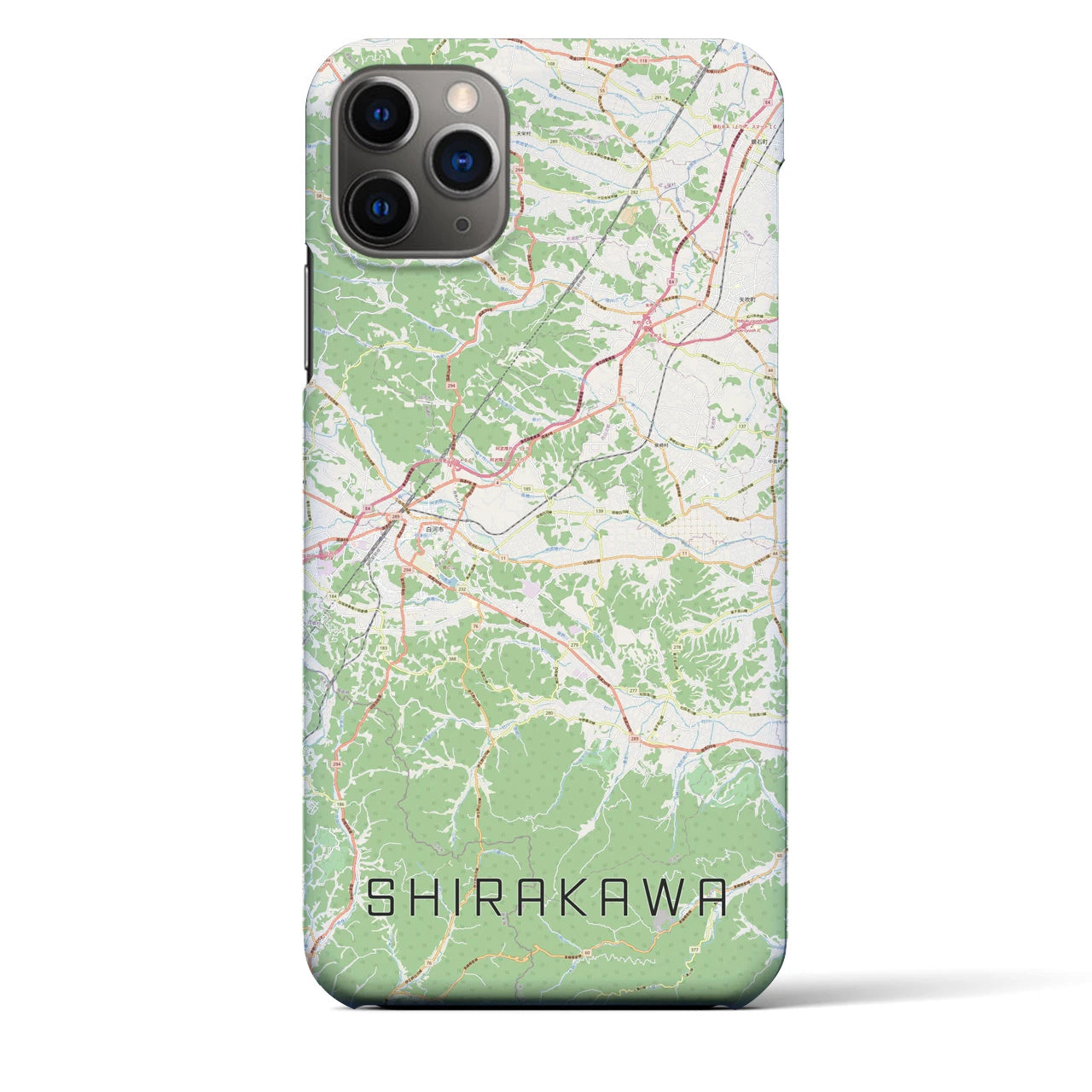 【白河(福島県)】地図柄iPhoneケース(バックカバータイプ)