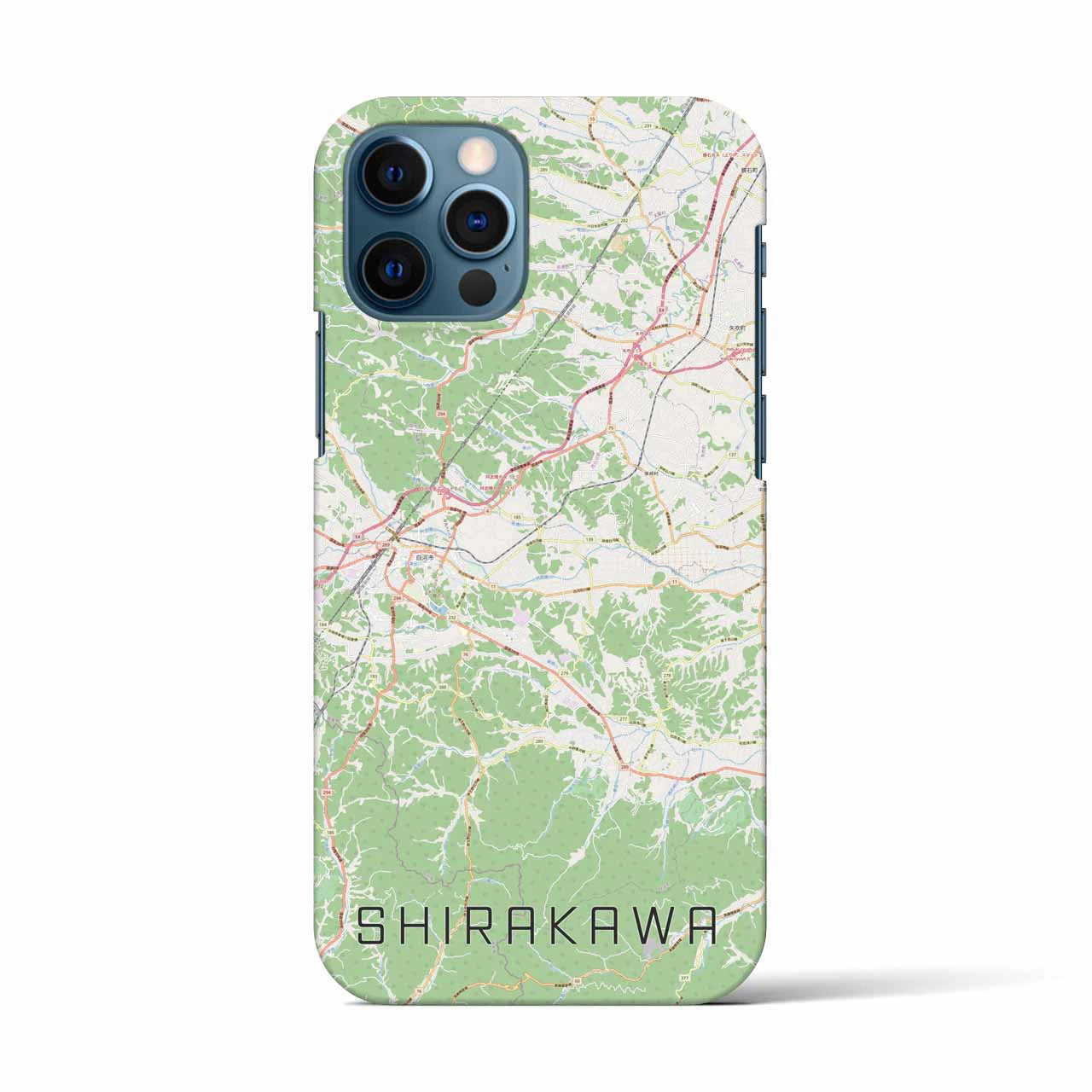 【白河(福島県)】地図柄iPhoneケース(バックカバータイプ)