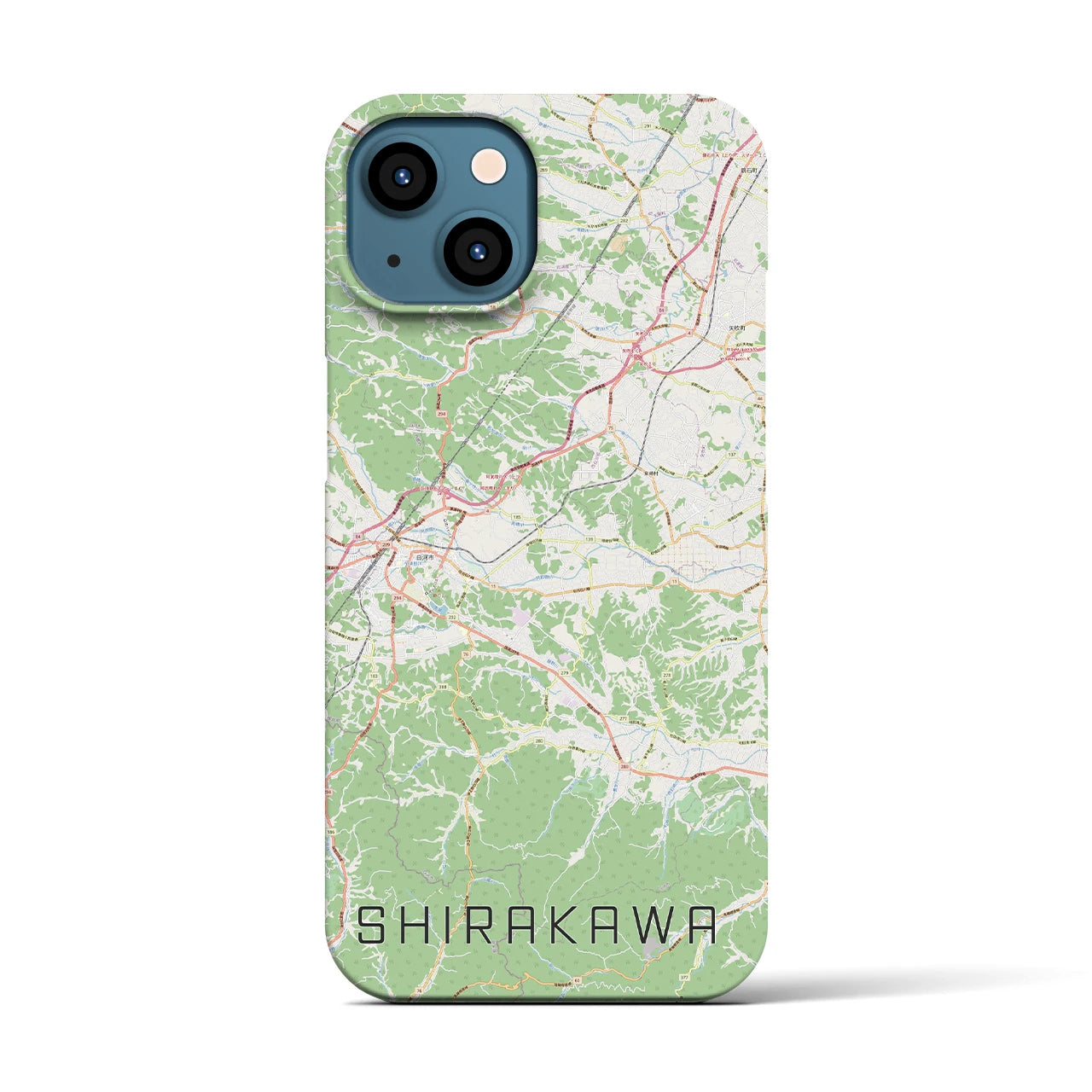 【白河(福島県)】地図柄iPhoneケース(バックカバータイプ)